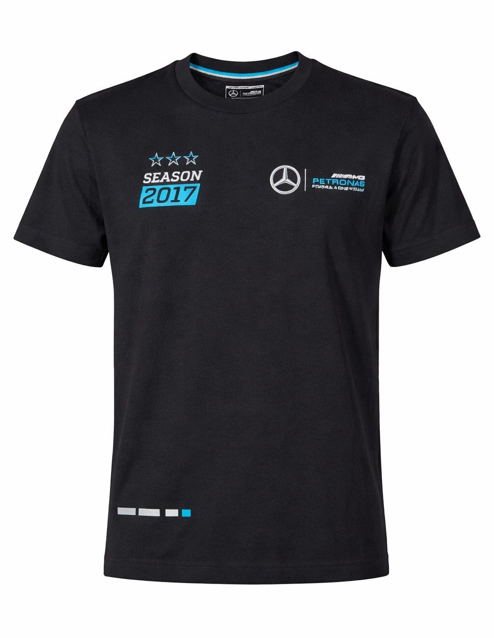 Mercedes AMG Petronas T-Shirt Herren 100% Baumwolle Formel Eins Weltmeister 2017 schwarz Gr. S aus Baumwolle mit lizenziertem Print mit Lizennummer