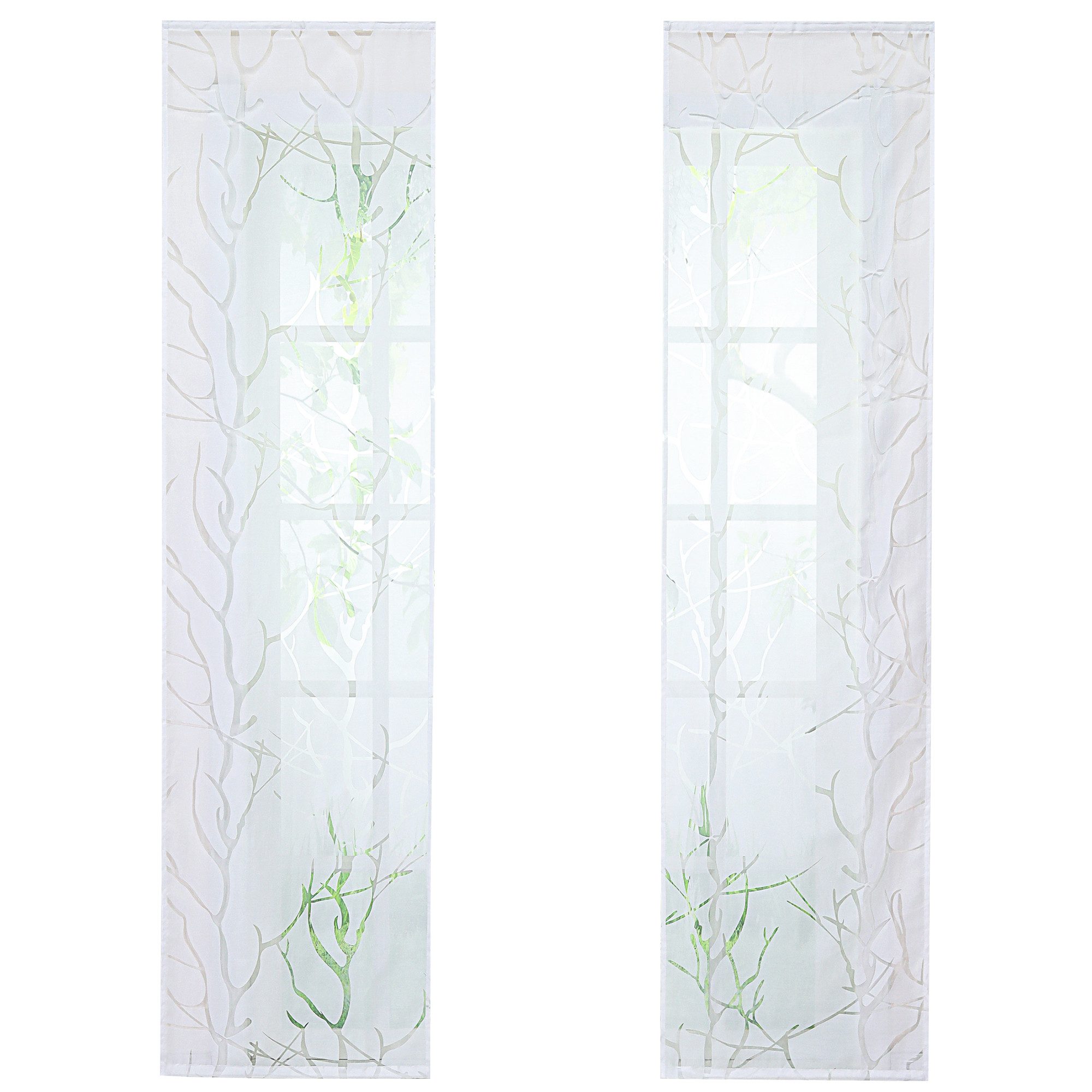 Joyswahl Schiebegardine Äste (2 St), Klettband, transparent, Ausbrenner Flä günstig online kaufen
