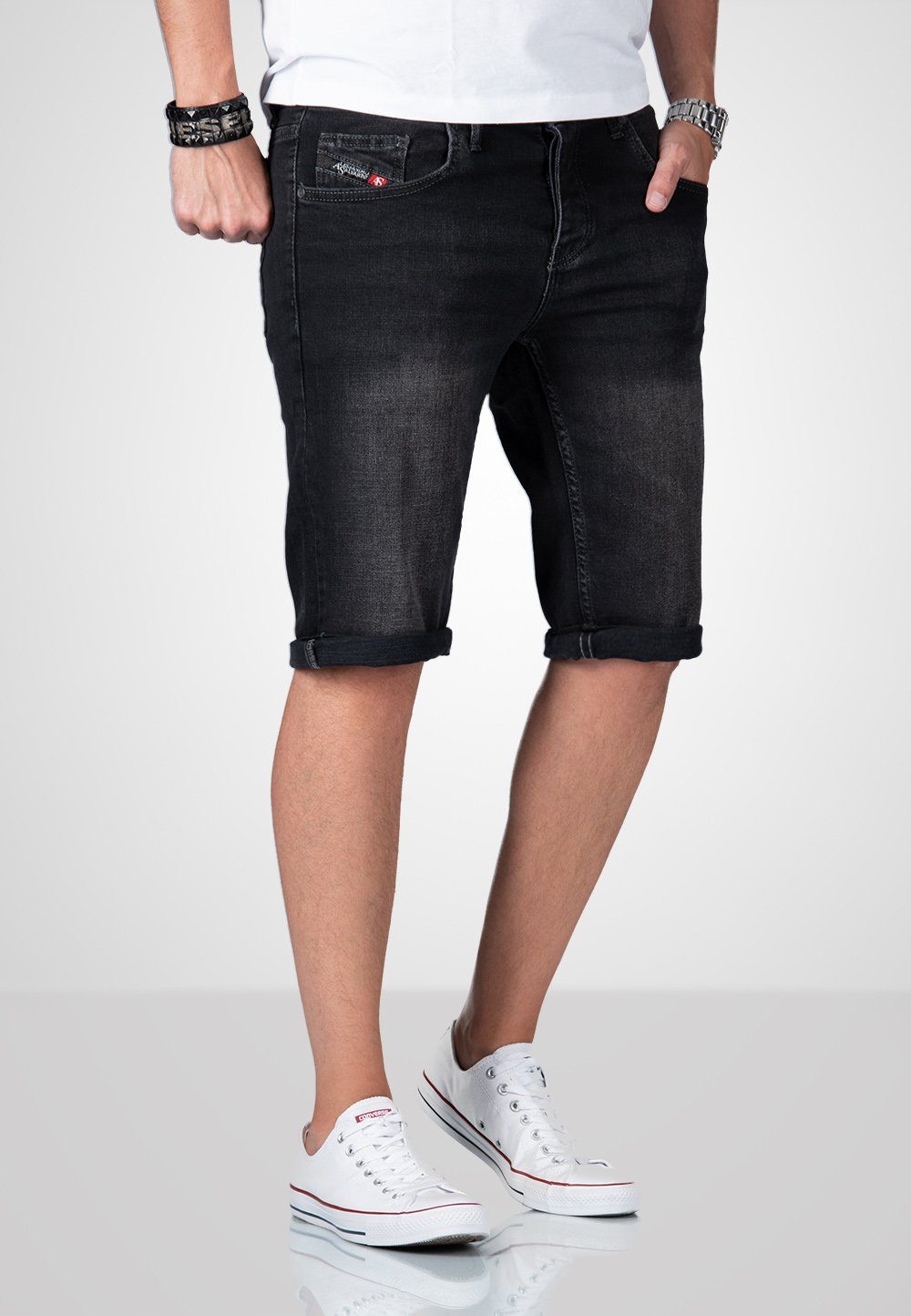 Alessandro Salvarini Shorts A. Salvarini Herren Jeans Shorts kurze Hosen mi günstig online kaufen