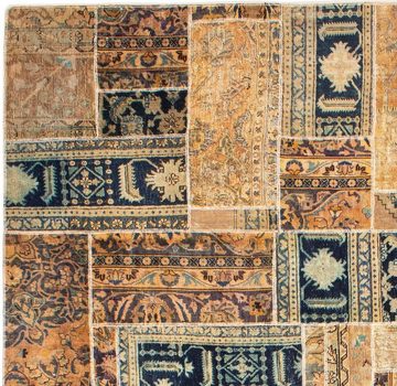 Teppich Patchwork - 301 x 240 cm - mehrfarbig, morgenland, rechteckig, Höhe: 7 mm, Wohnzimmer, Handgeknüpft, Einzelstück mit Zertifikat