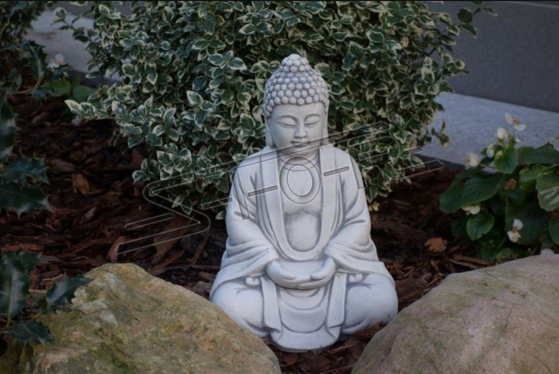 JVmoebel Skulptur Buddha Steinoptik. Skulptur in Garten für Wohnbereich und Skulptur