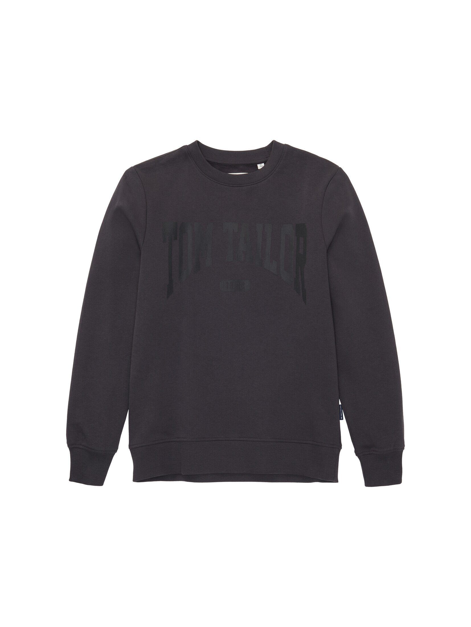 TOM TAILOR Hoodie Sweatshirt mit Logo Print coal grey