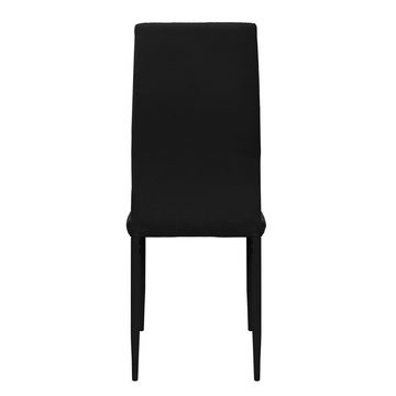ML-DESIGN Essgruppe Esszimmergruppe Esszimmerstühle Esszimmergarnitur, 5-tlg für 4 Personen Schwarz Modern mit 4 Stühlen Tisch mit Glasplatte