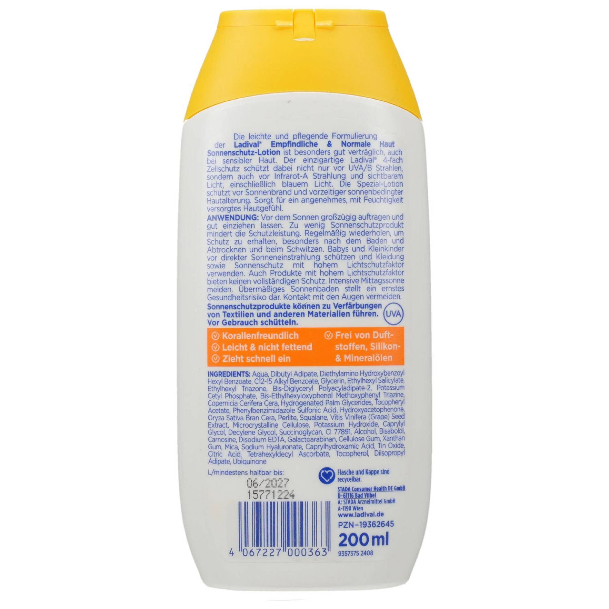 Ladival Sonnenschutzlotion LADIVAL empfindliche & normale Haut Lotion LSF 50+ 200ml