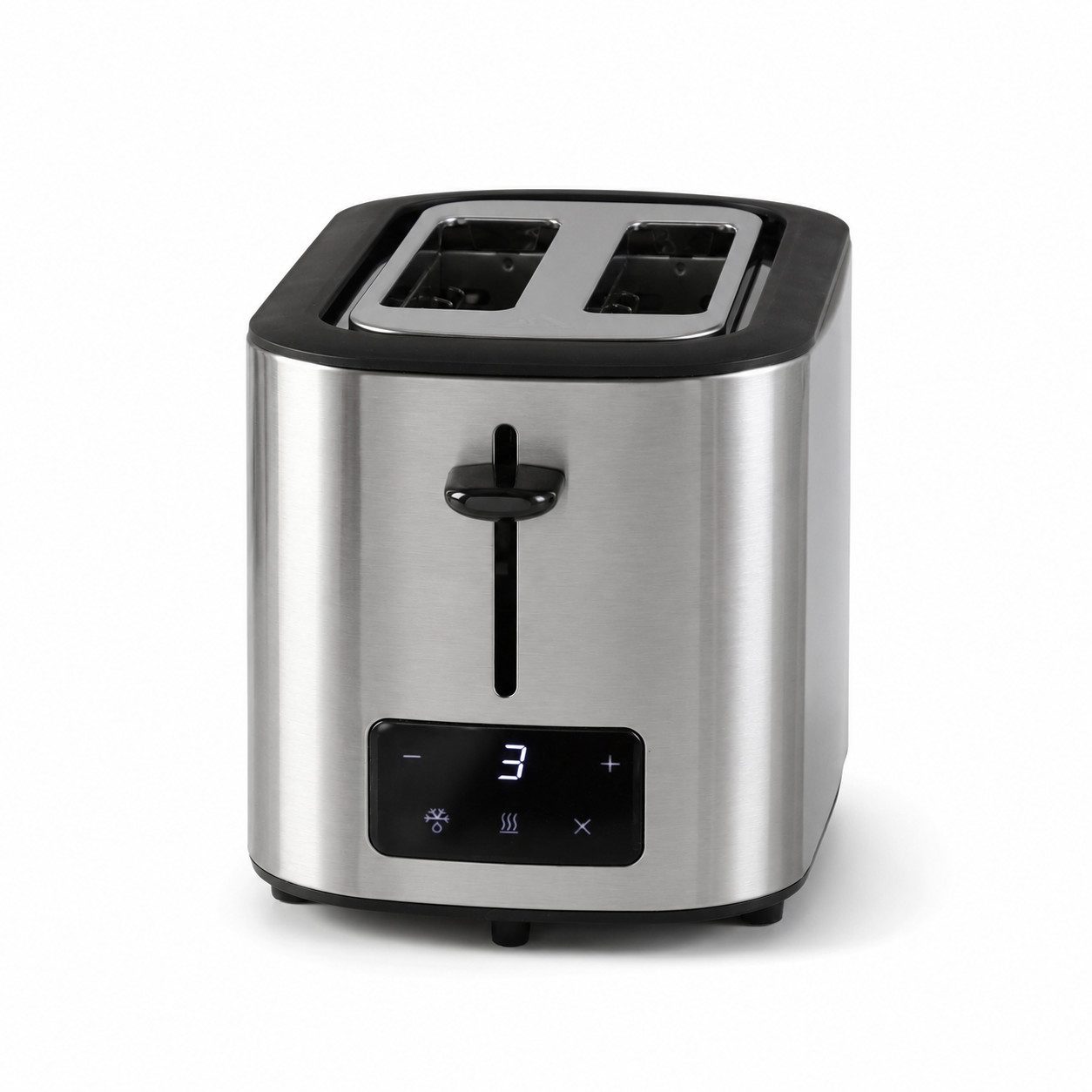 Tekoo Brotbackautomat Digitaler Toaster Edelstahl, 2-Schlitz mit 6 Bräunungsstufen, LED, 3 Programme, 870 W, kompaktes Design; 3-in-1 Funktionalität; präzise Bräunungskontrolle