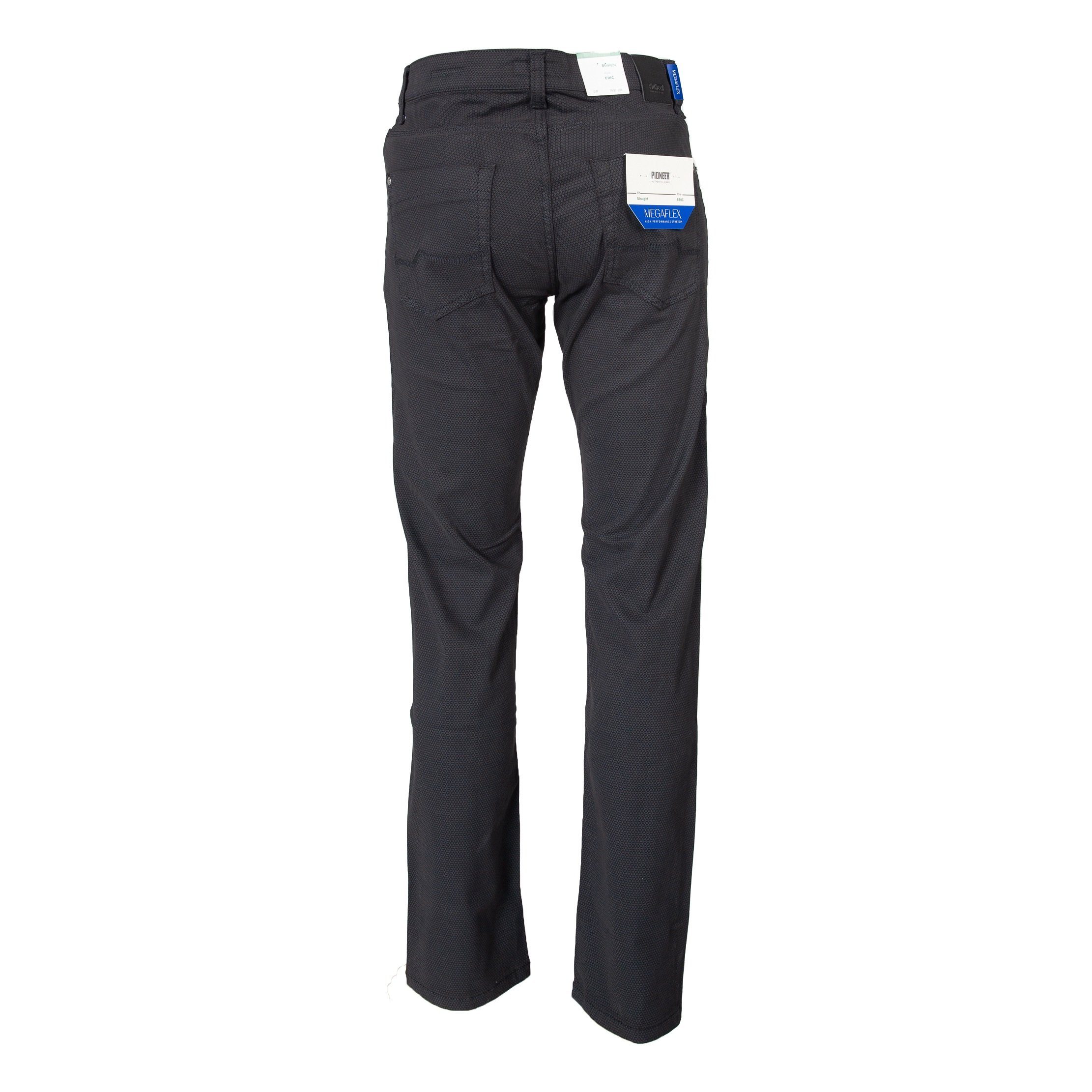 Pioneer Herrenhose Gemustert Stretch Eric, Mega -Straight-, 5-Pocket-Hose Jeans Authentic Flex, Stoffhose