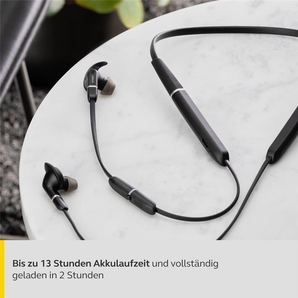 Jabra Evolve 65e Bluetooth-Kopfhörer (Noise Geräuschunterdrückung, Alexa, Vibrationsalarm) Assistant, Kopfhörer Siri, Google mit Bluetooth, Cancellation, Nackenbügel