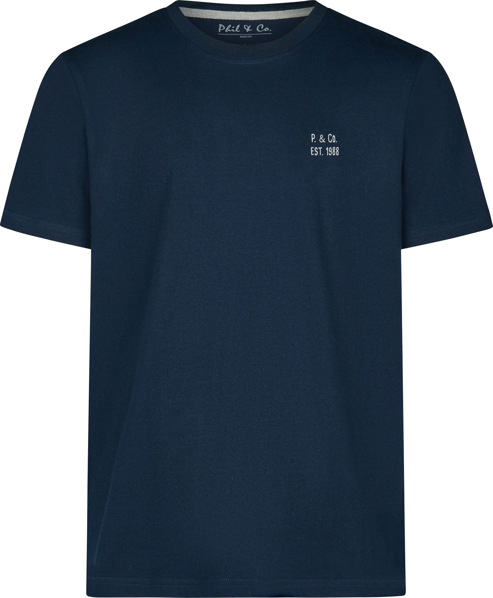 Phil & Co. Pyjamaoberteil Herren-T-Shirt Uni Single-Jersey Uni