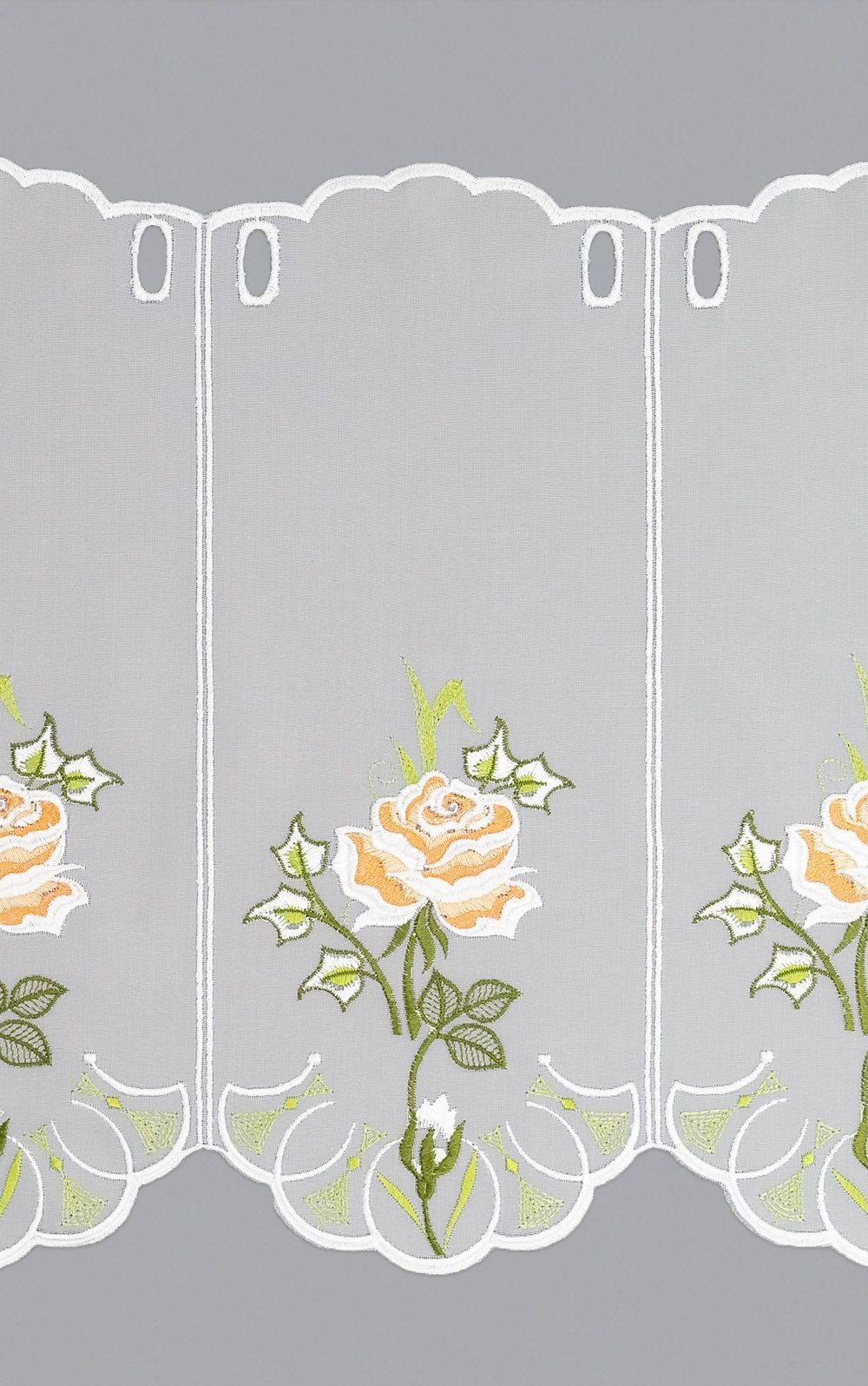 Plauener Spitze® Scheibengardine Rosenglück (1 St), transparent, HxB 40x48.9cm