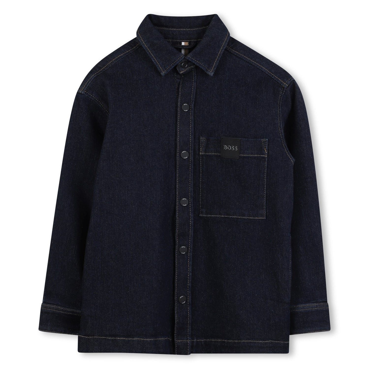 Boss Kidswear Jeanshemd BOSS Kidswear Jeanshemd Langarm, Farbe Roher Denim mit Logo-Badge