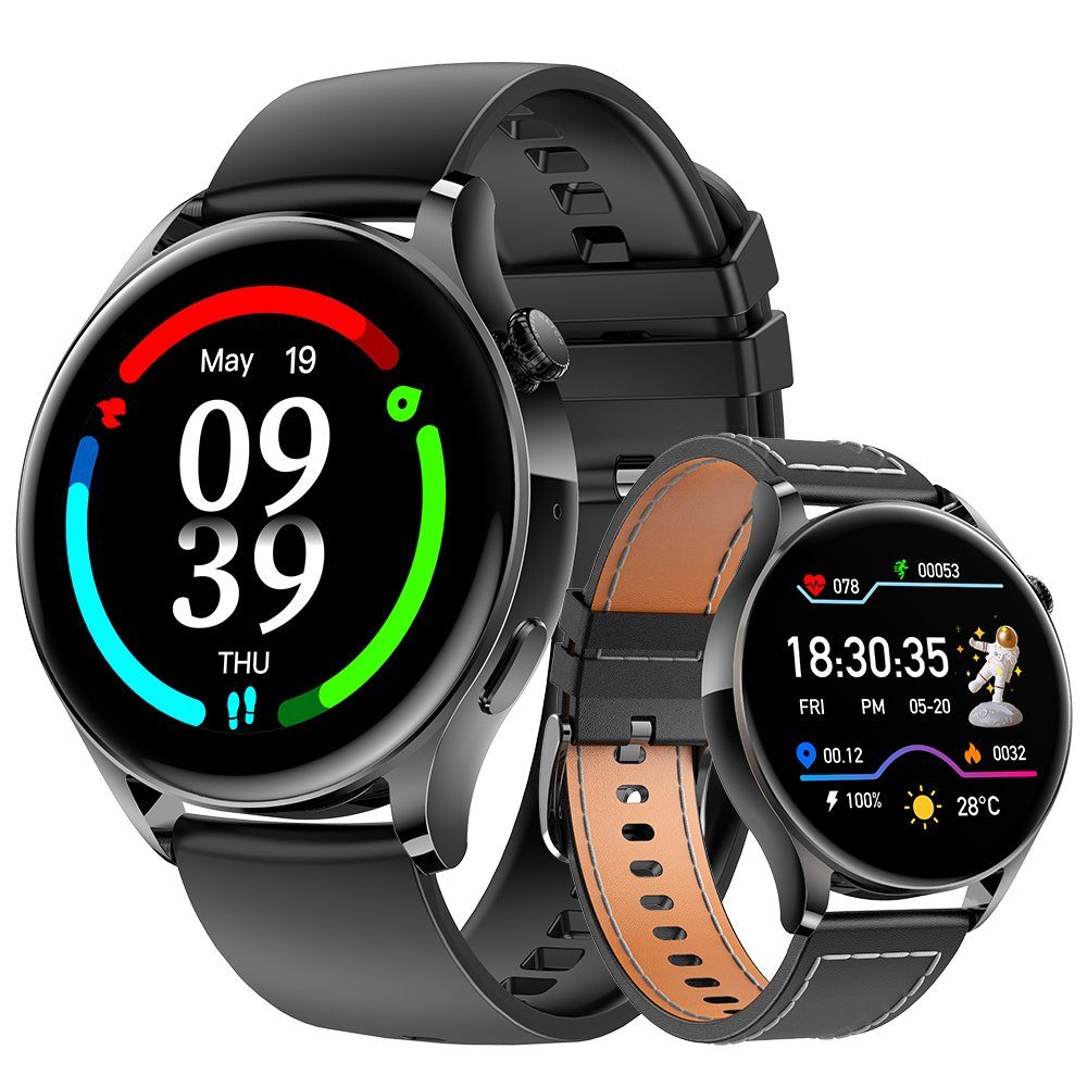 Mutoy Smartwatch für Damen Herren, Fitness Tracker Uhr Smartwatch (1,32