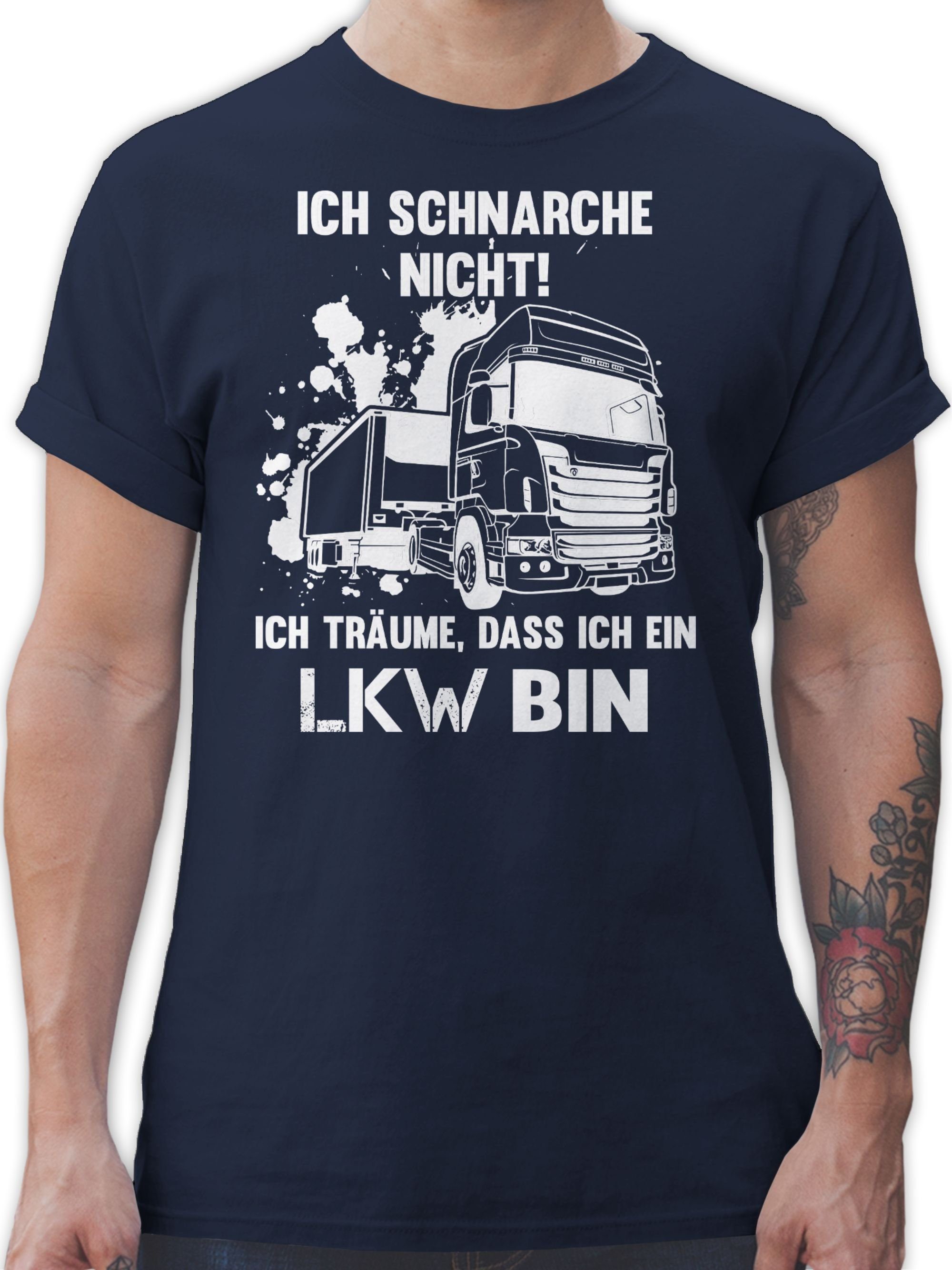 Shirtracer T-Shirt Ich schnarche nicht ich bin ein LKW Sprüche Statement mit Spruch 02 Navy Blau