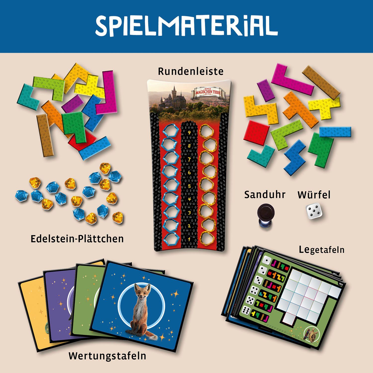 Kosmos Spiel Ubongo! Die Schule der magischen Tiere, Made in Germany