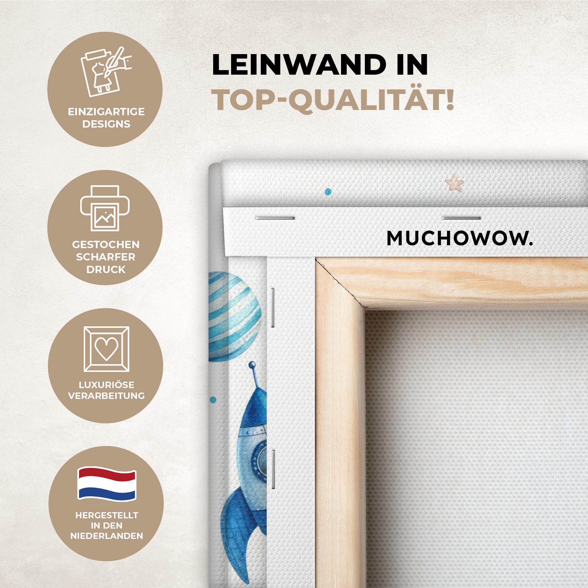 OneMillionCanvasses® Leinwandbild Weltraum - Blau - günstig online kaufen