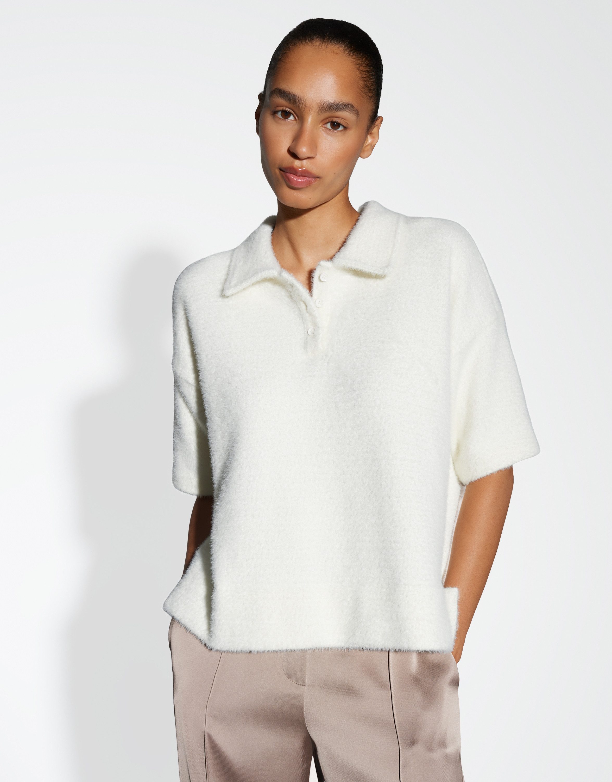 OPUS Sweatshirt GELUDI Loose aus flauschigem Effektgarn