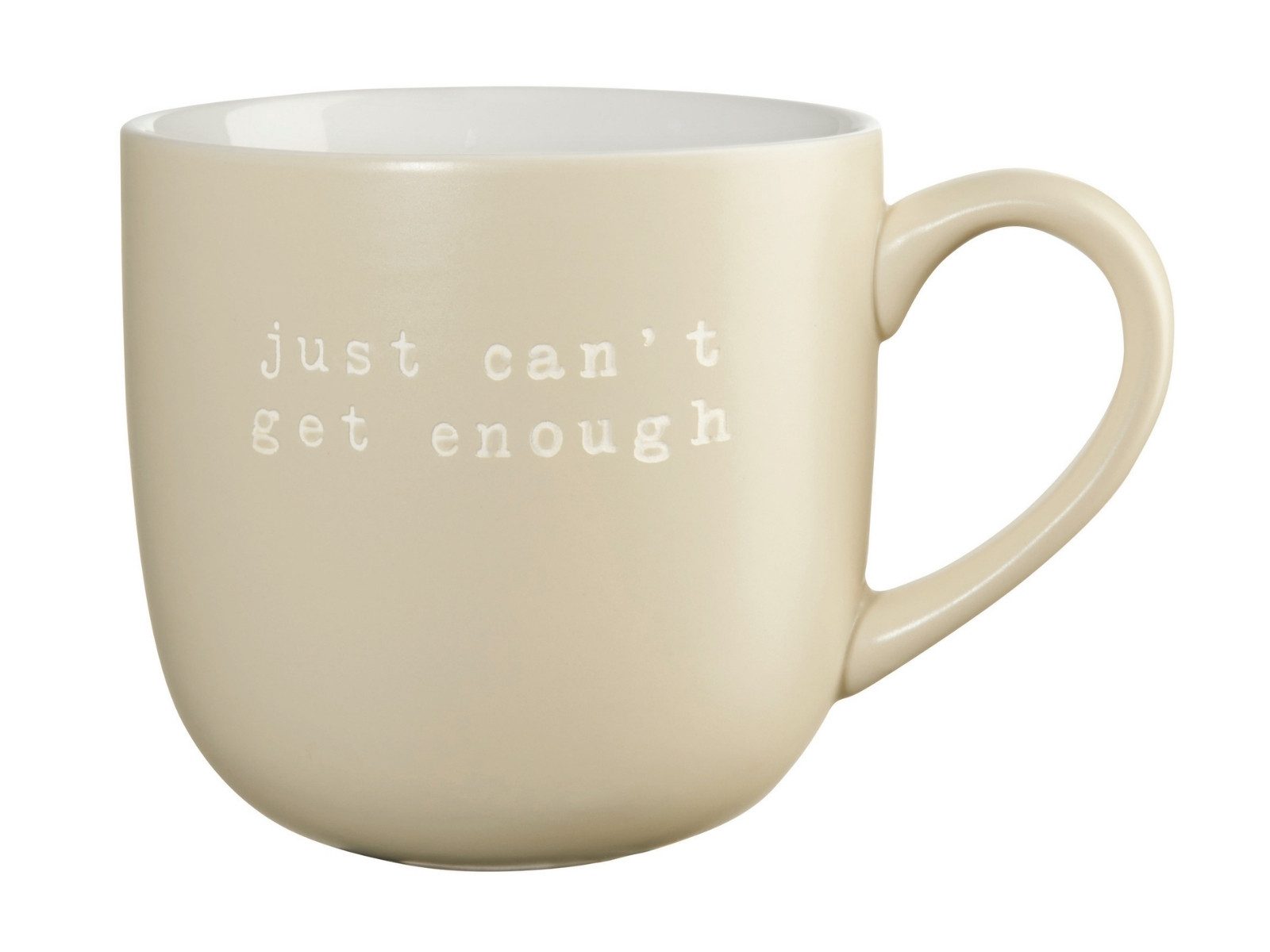ASA SELECTION Becher hey! Henkelbecher just can't get enough 0,6l, New Bone China