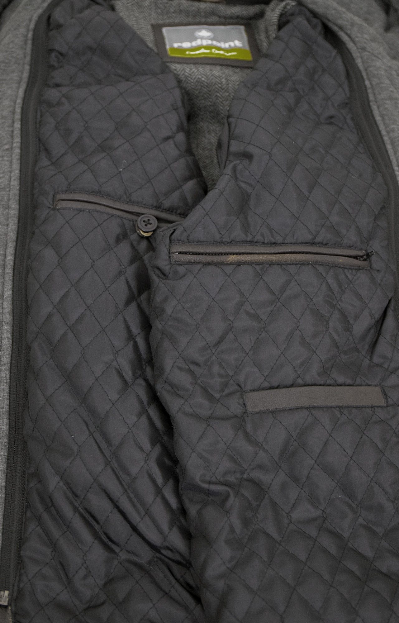 Redpoint Lederjacke Redpoint - Herren Lederjacke Kapuze Lammnappa braun antik holzkohle