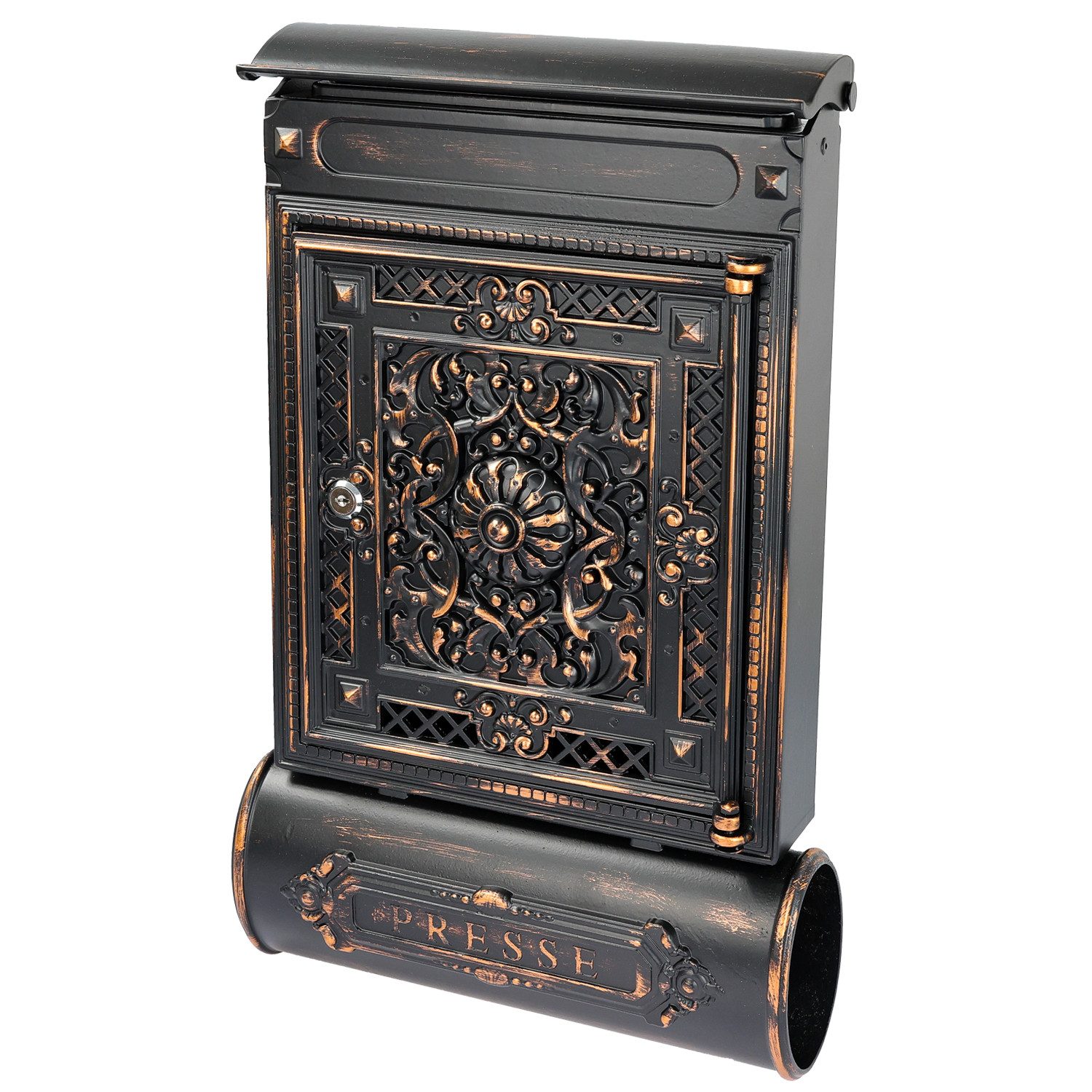 HMF Wandbriefkasten 512-20 Briefkasten Antik mit Zeitungsfach, Vintage Post günstig online kaufen