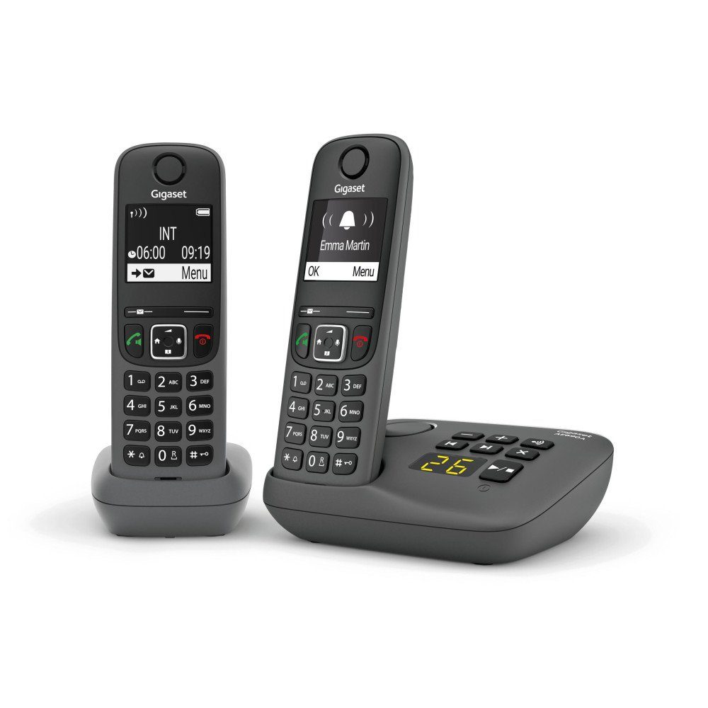 Gigaset AE690A Duo Anthrazit Schnurloses Telefon Schnurloses DECT-Telefon
