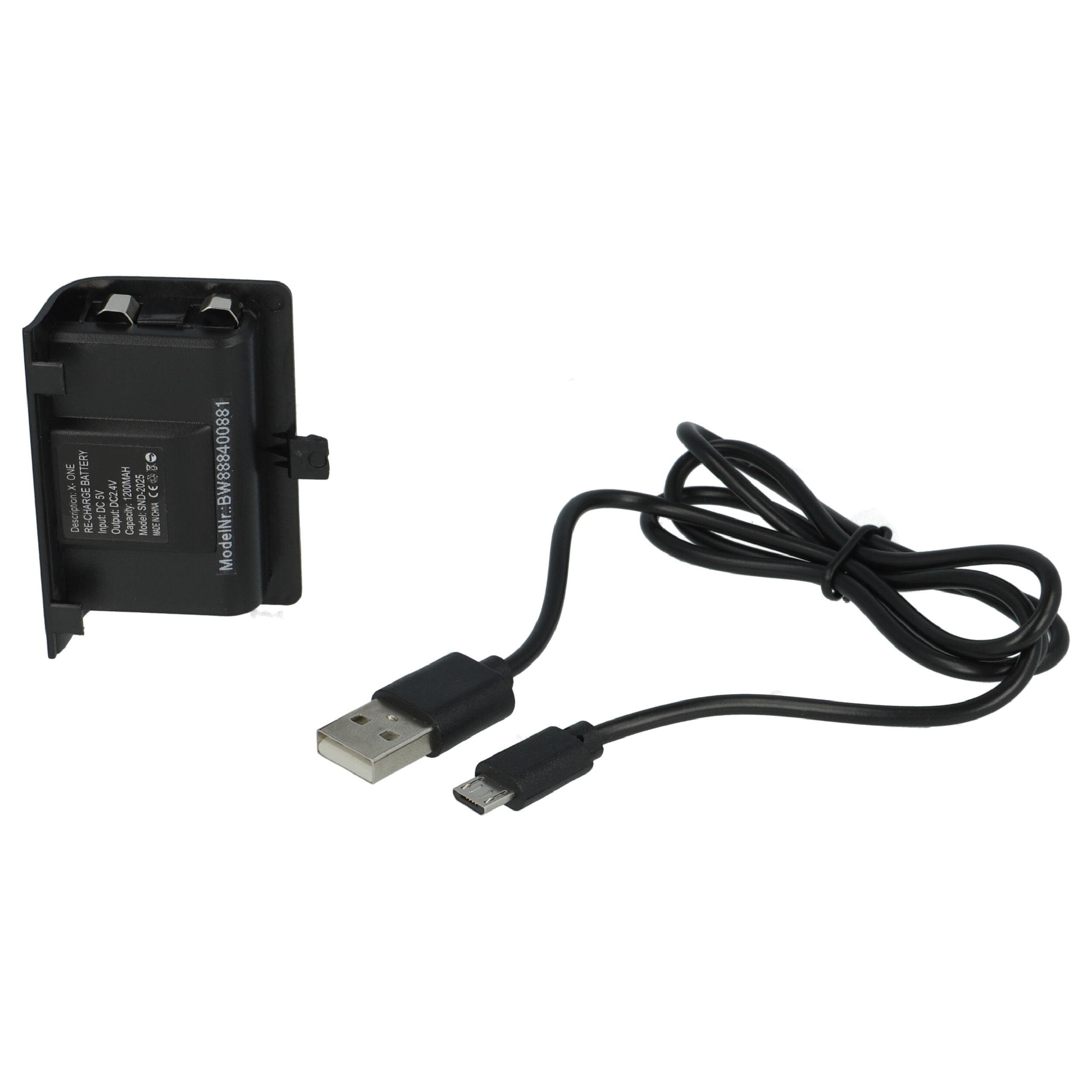 vhbw Akku passend für Microsoft Xbox One Wireless Controller (1200 mAh, 2,4 Akku Akku NiMH 1200 mAh (2,4 V, 1 St), Leistungsfähiger Austausch-Akku für den Controller Ihrer Spielkonsole