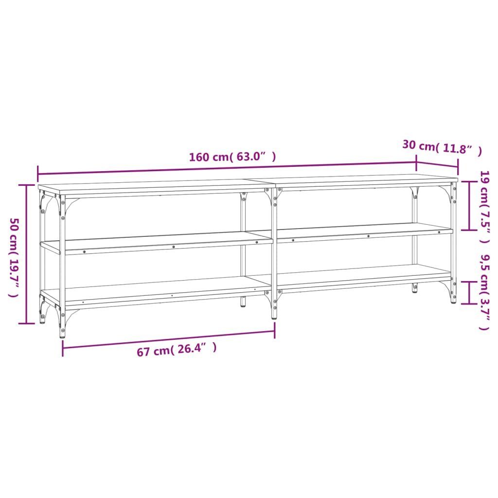 Holzwerkstoff 160x30x50 TV-Schrank Räuchereiche cm vidaXL TV-Schrank (1-St)