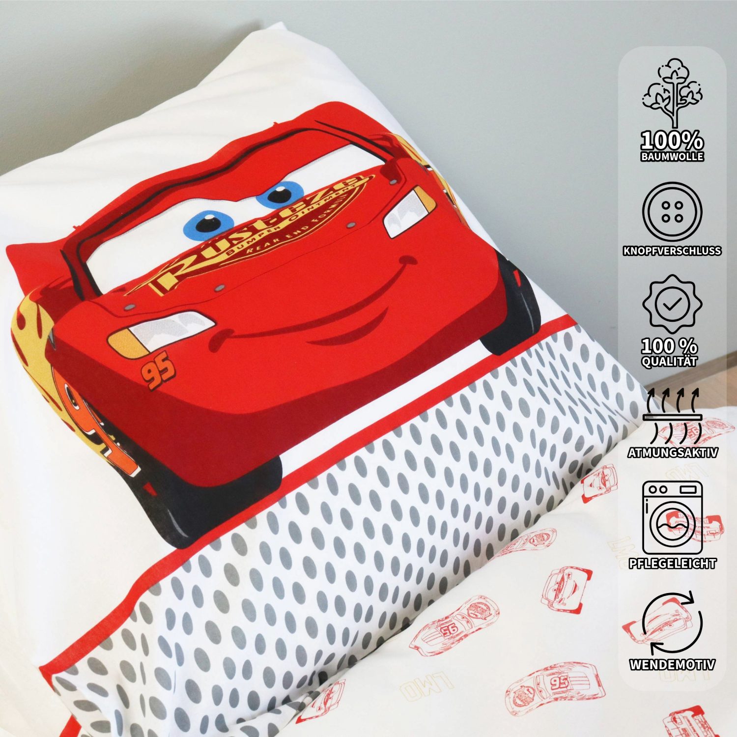 BrandMac Kinderbettwäsche Disney Pixar Cars Bettwäsche Set Lightning McQuee günstig online kaufen