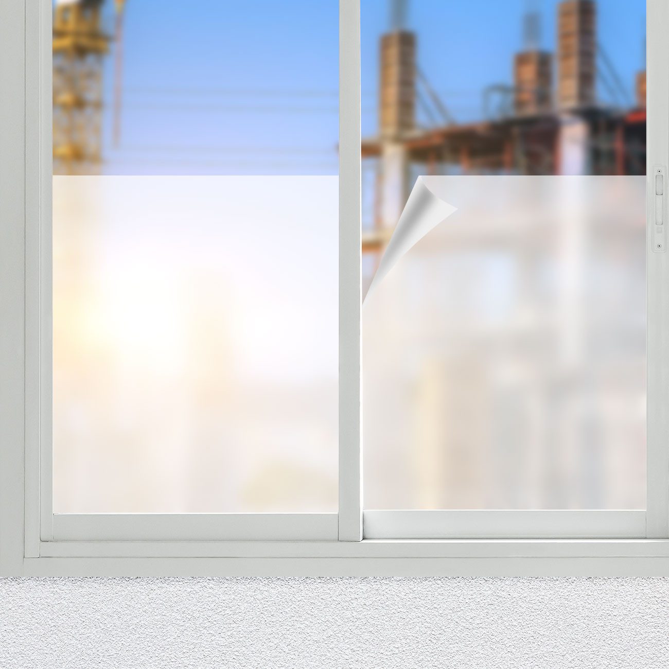 Casativo Fensterfolie Milchglasfolie statisch haftend (45x200cm) – Sichtschutz-Folie, blickdicht & lichtdurchlässig – Selbstklebende Fensterfolie