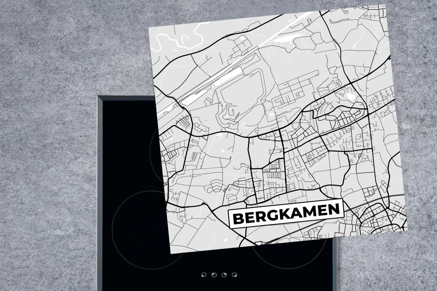 MuchoWow Herdblende-/Abdeckplatte Stadtplan - Karte Ceranfeldabdeckung, tlg), - Deutschland cm, Vinyl, Arbeitsplatte Bergkamen (1 Karte, 78x78 von für - küche