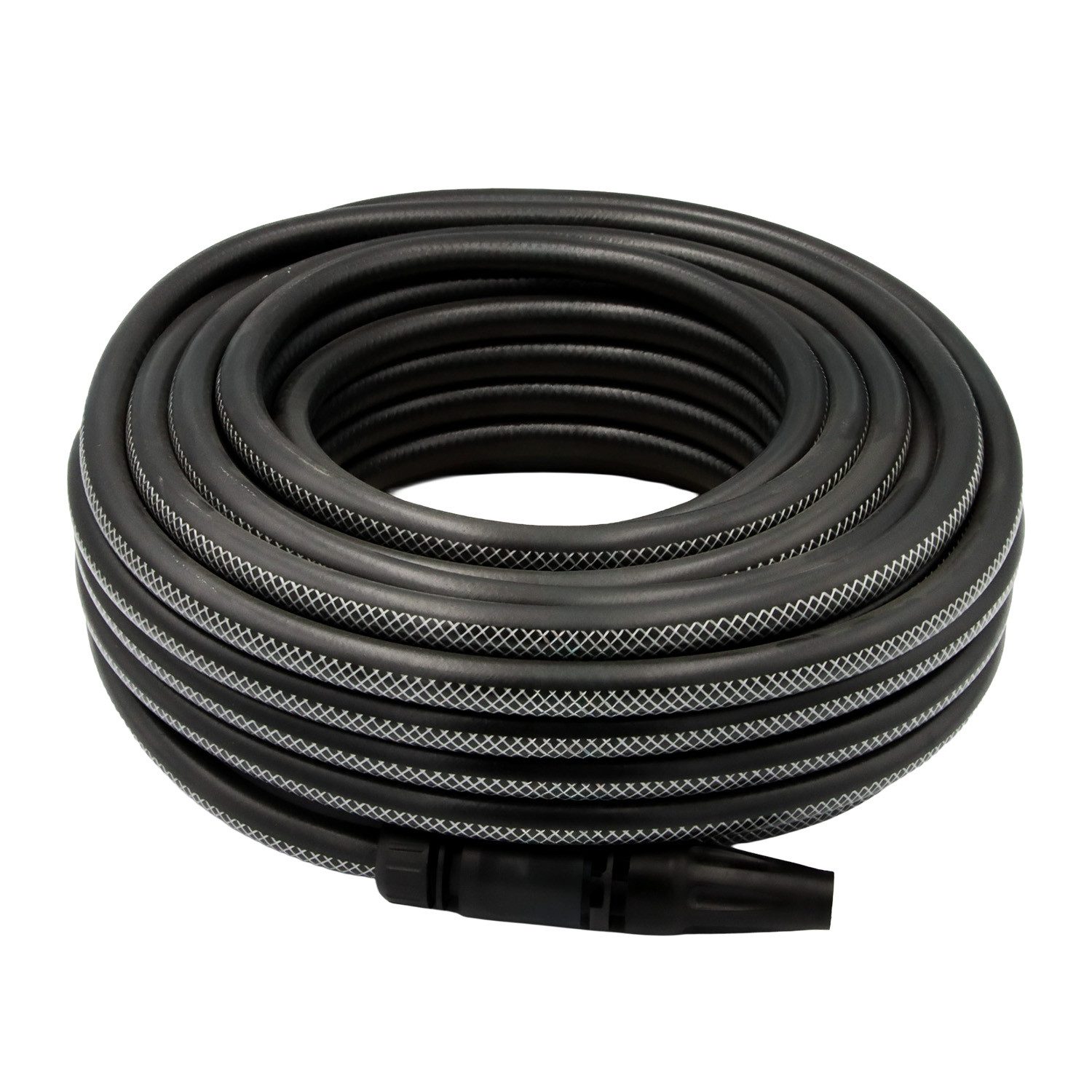 Rehau Gartenschlauch Gartenschlauch Schwarz 1/2 Zoll 25 m mit Armaturen knick und drehfest