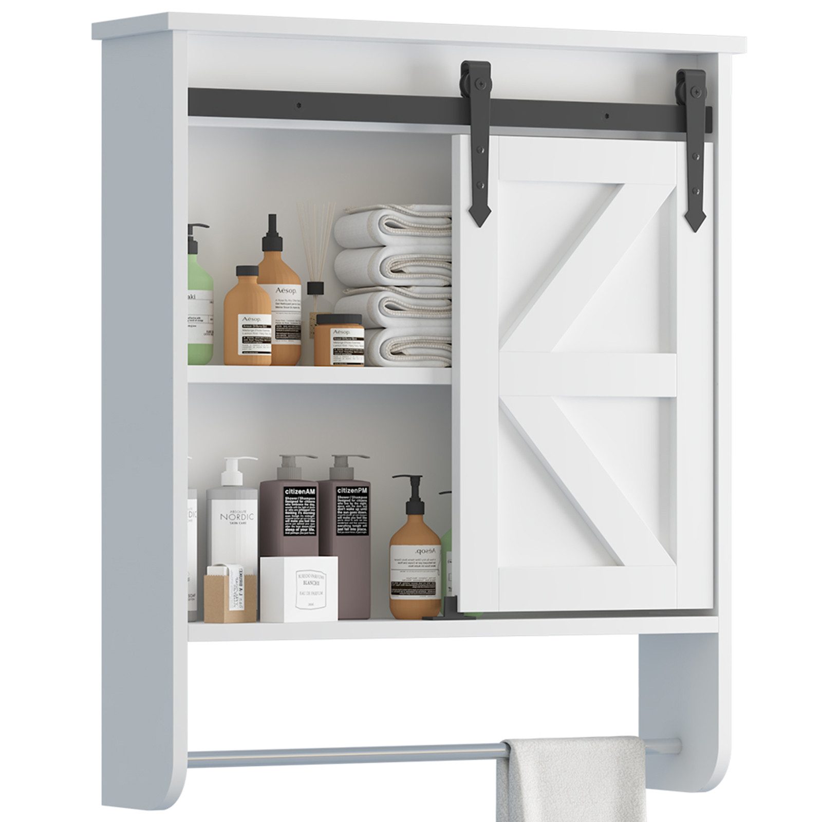 radelldar Hängeschrank mit Handtuchhalter, Badezimmerschrank Badschrank günstig online kaufen