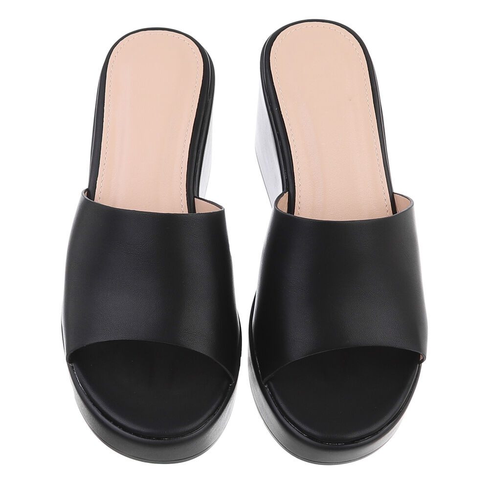 Ital-Design Wedge-Sandalen für Damen – Elegante Freizeitschuhe Plateausandaletten (89368460) Keilabsatz/Wedge Keilsandaletten in Schwarz