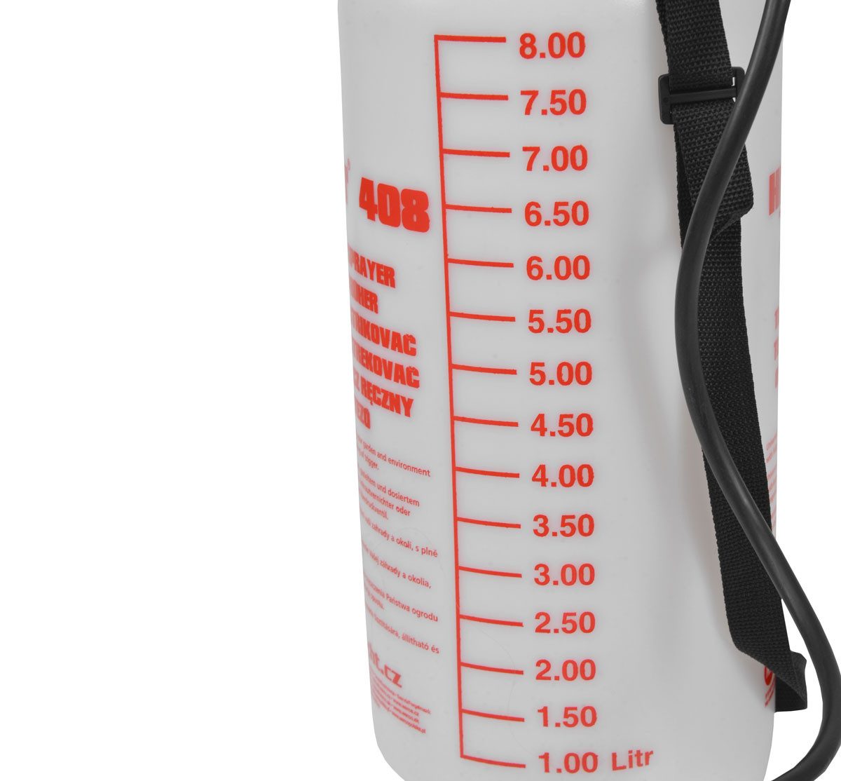 Hecht Drucksprühgerät 408 Drucksprüher mit Tragegurt, 50 cm Edelstahl-Spritzrohr, 3bar, 8 Liter