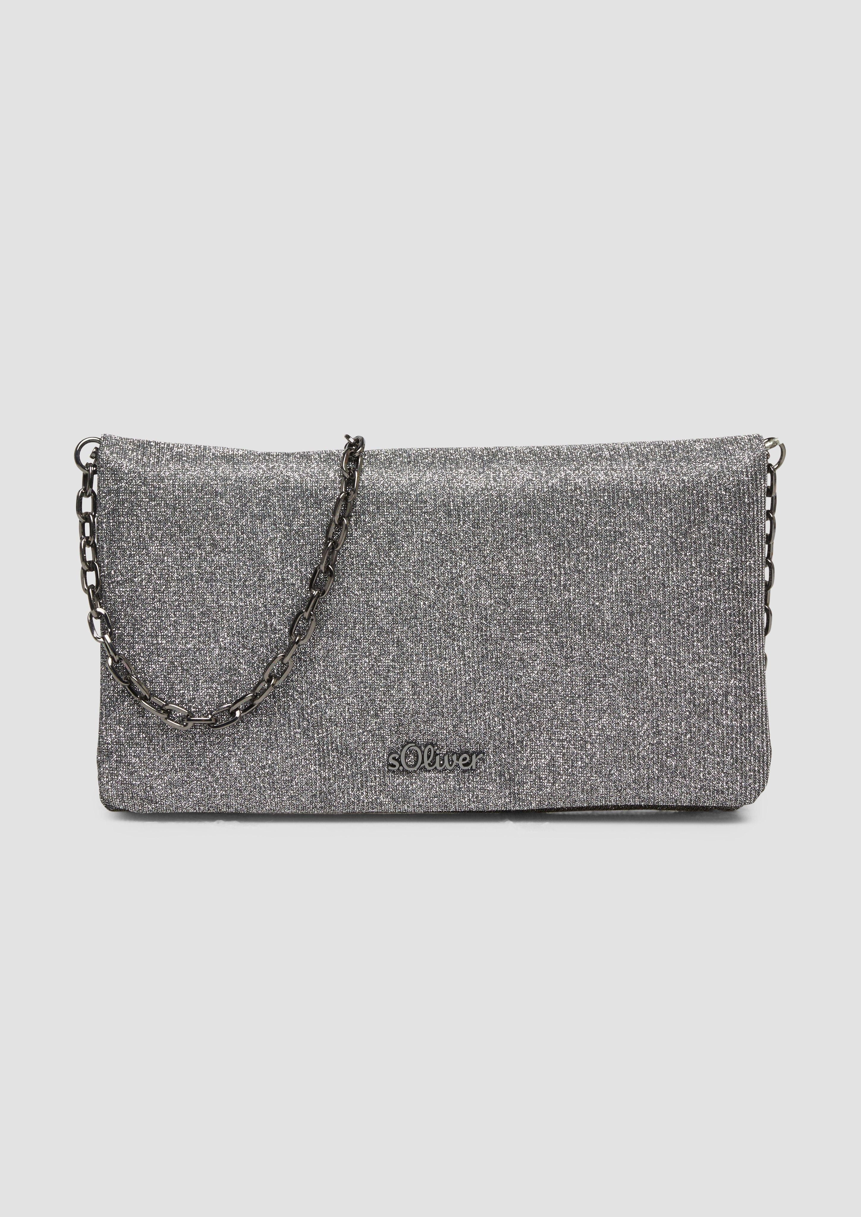 s.Oliver Tragetasche Clutch in schimmernder Optik, Glitzer