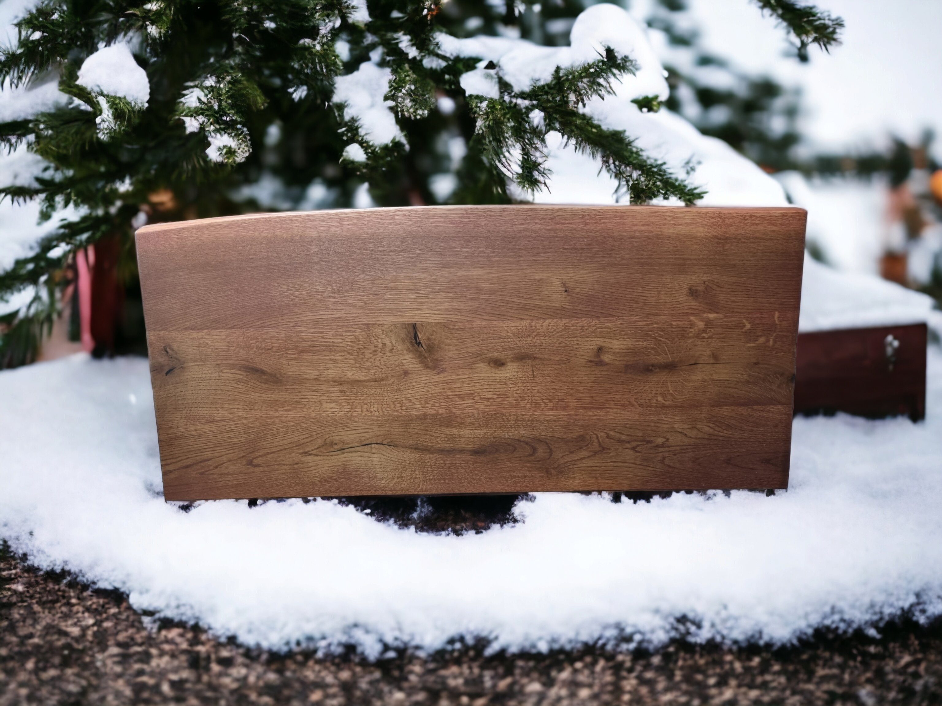 Waschbecken Länge), cm 4 Holzplatte Holz 40 bis 4 Ergänzung (freistehend), (als von 100 Teak massiv cm cm Naturkante Waschbeckenplatte zum DM-Handel Eiche starke Waschtischplatte cm, Platte