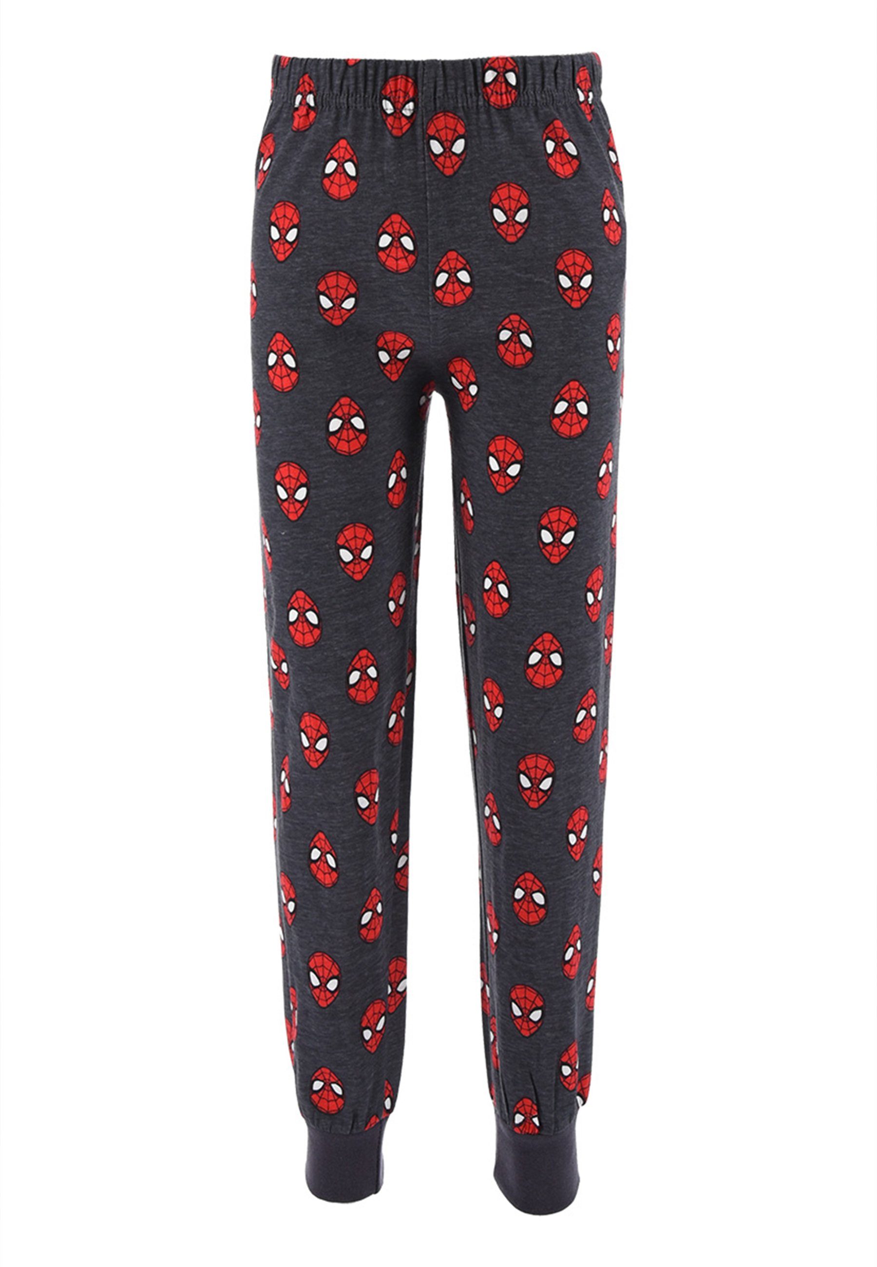 Schlafanzug Kinder Jungen Pyjama Rot Spiderman (2 langarm tlg) Nachtwäsche