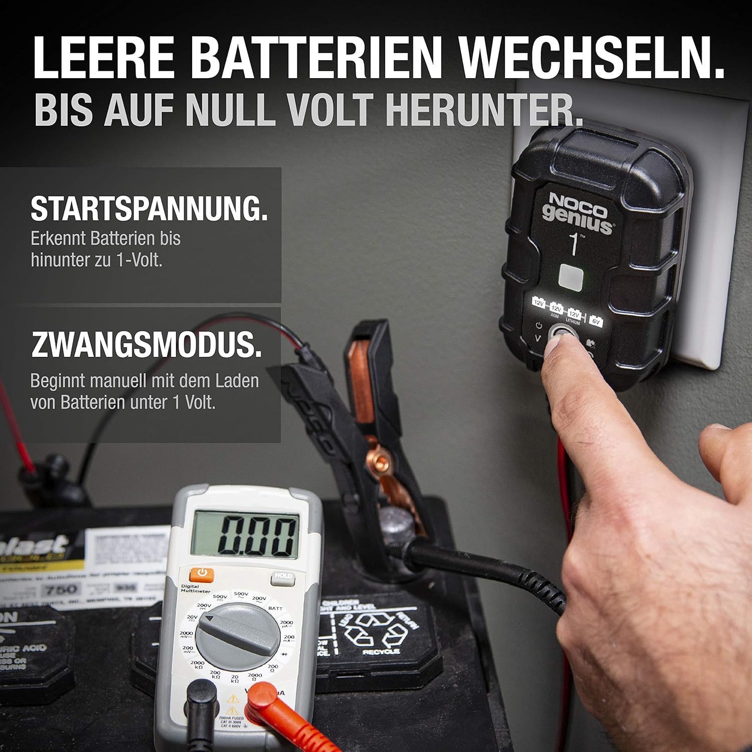 Noco Genius 1: 1A 6V/12V Autobatterie-Ladegerät