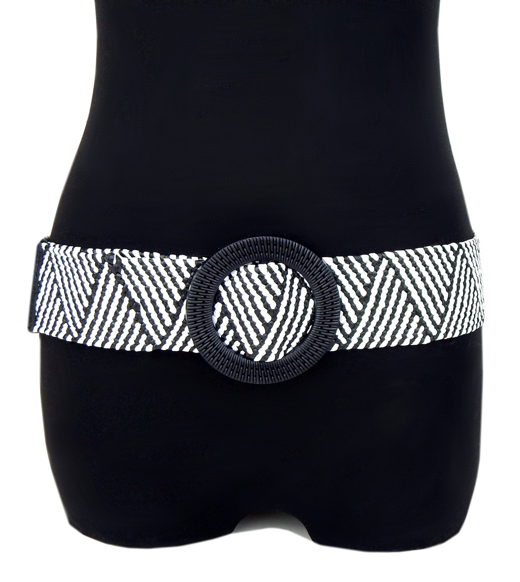 Ella Jonte Stretchgürtel schwarz weiß Flechtgürtel im Boho Ibiza Style günstig online kaufen