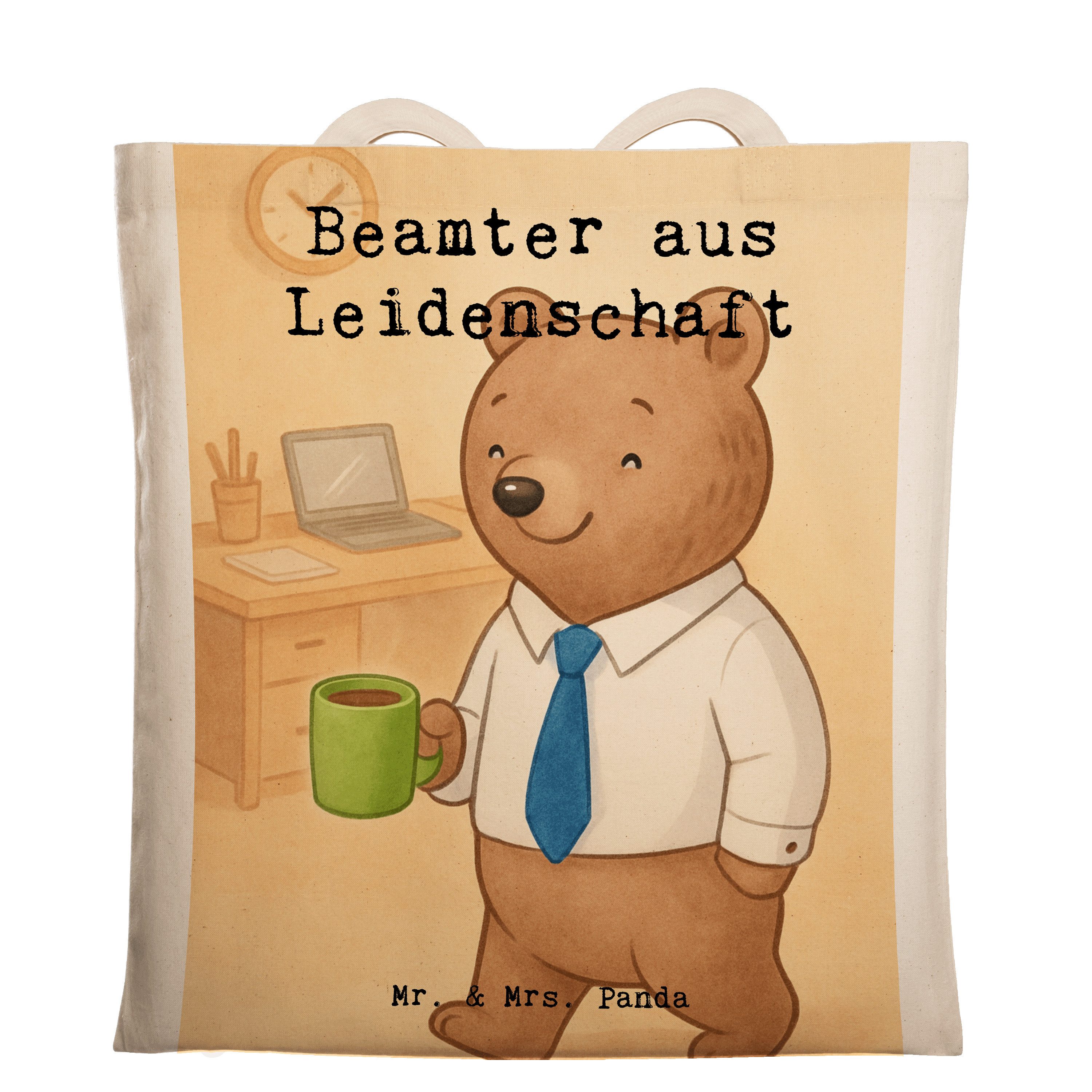 Mr. & Mrs. Panda Tragetasche Beamter Leidenschaft Design, Schultasche, Weiß, Tote Bag, Tasche, Sch (Packung), Baumwoll-Tragetasche textilbeutel beutel baumwolle