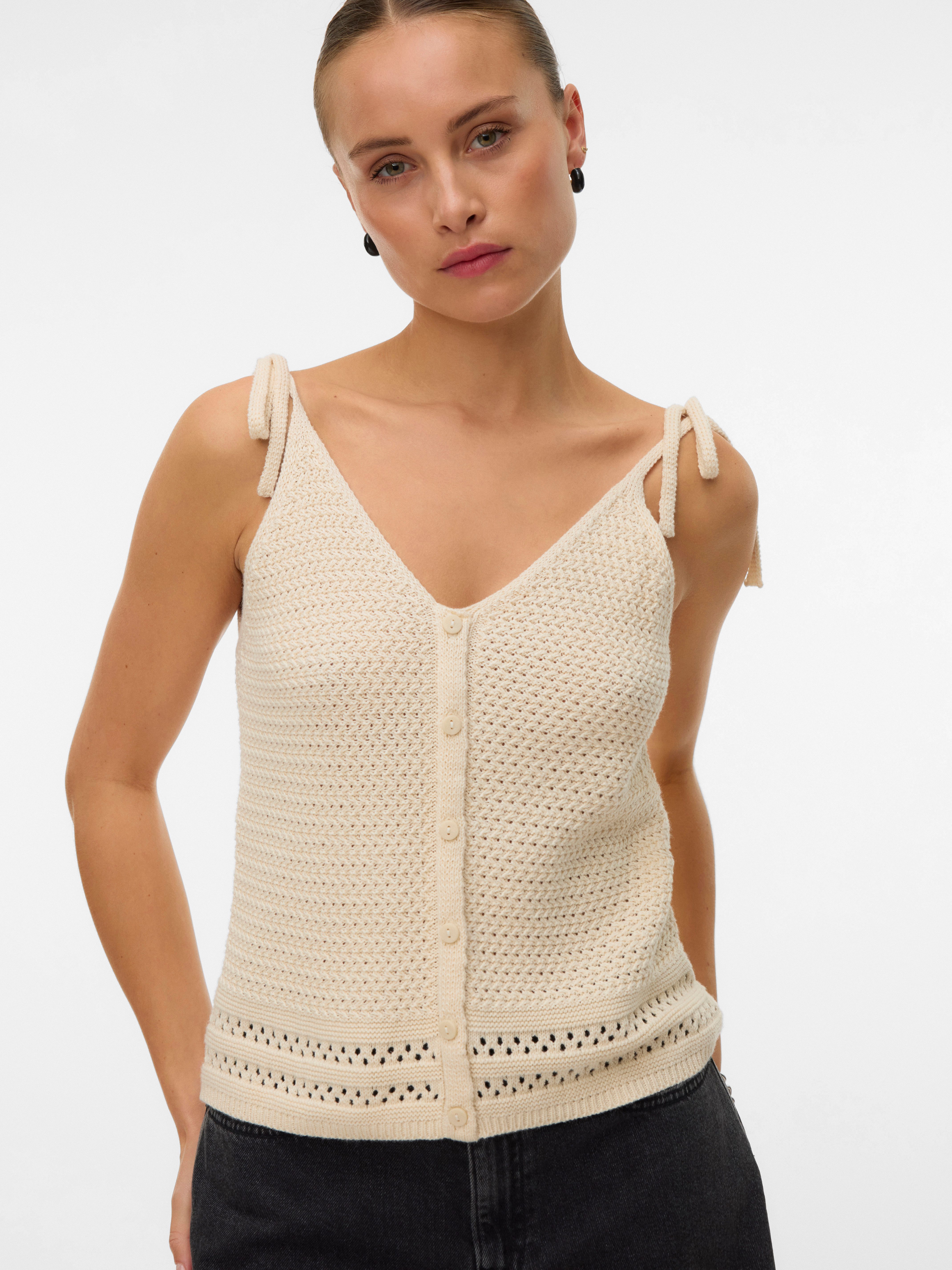 Vero Moda Stricktop VMSALTY SANDS SL TOP SE Baumwolle