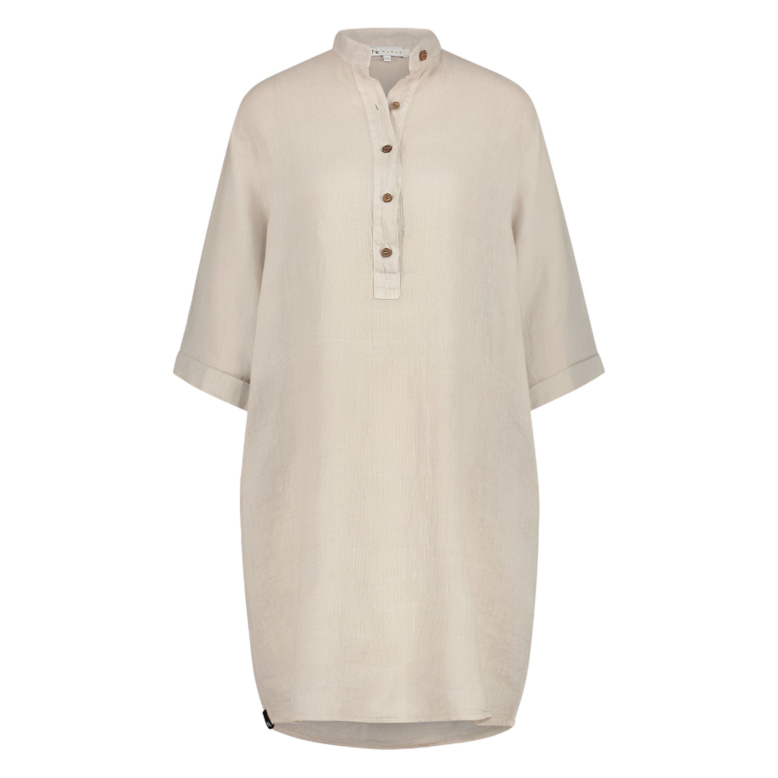 Nukus Hemdblusenkleid Closed Dress Блузкиkleid aus Leinen in Hellblau oder Creme (1-tlg)