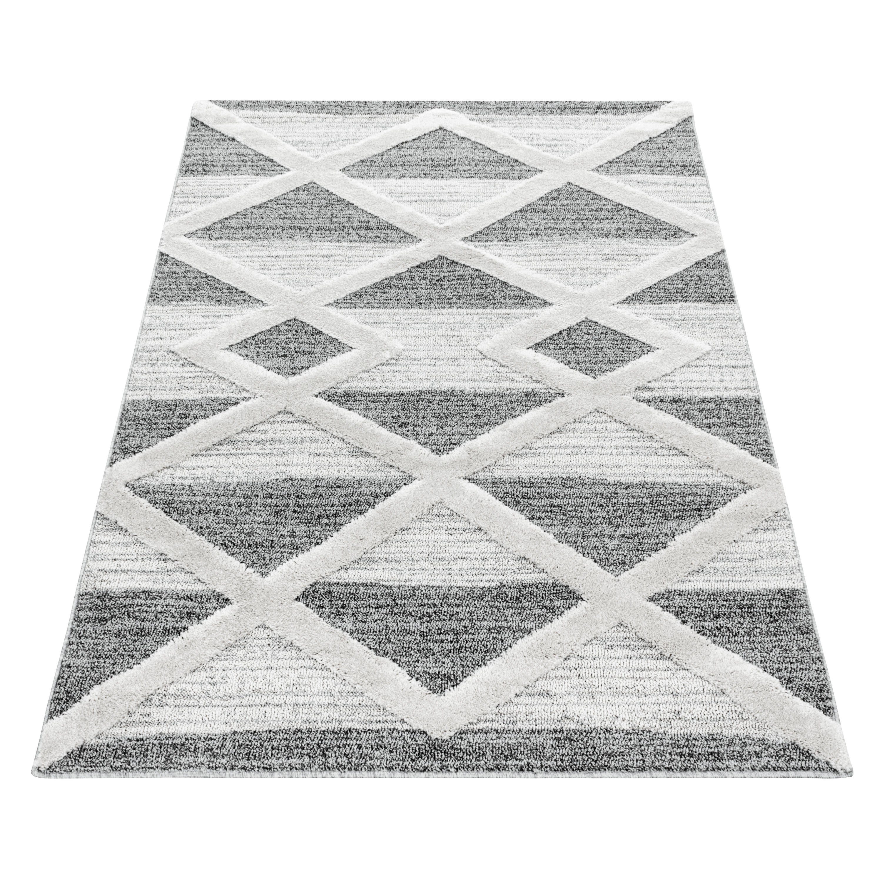 SIMPEX24 Teppich Geometrisch Design, Rund, Höhe: günstig online kaufen