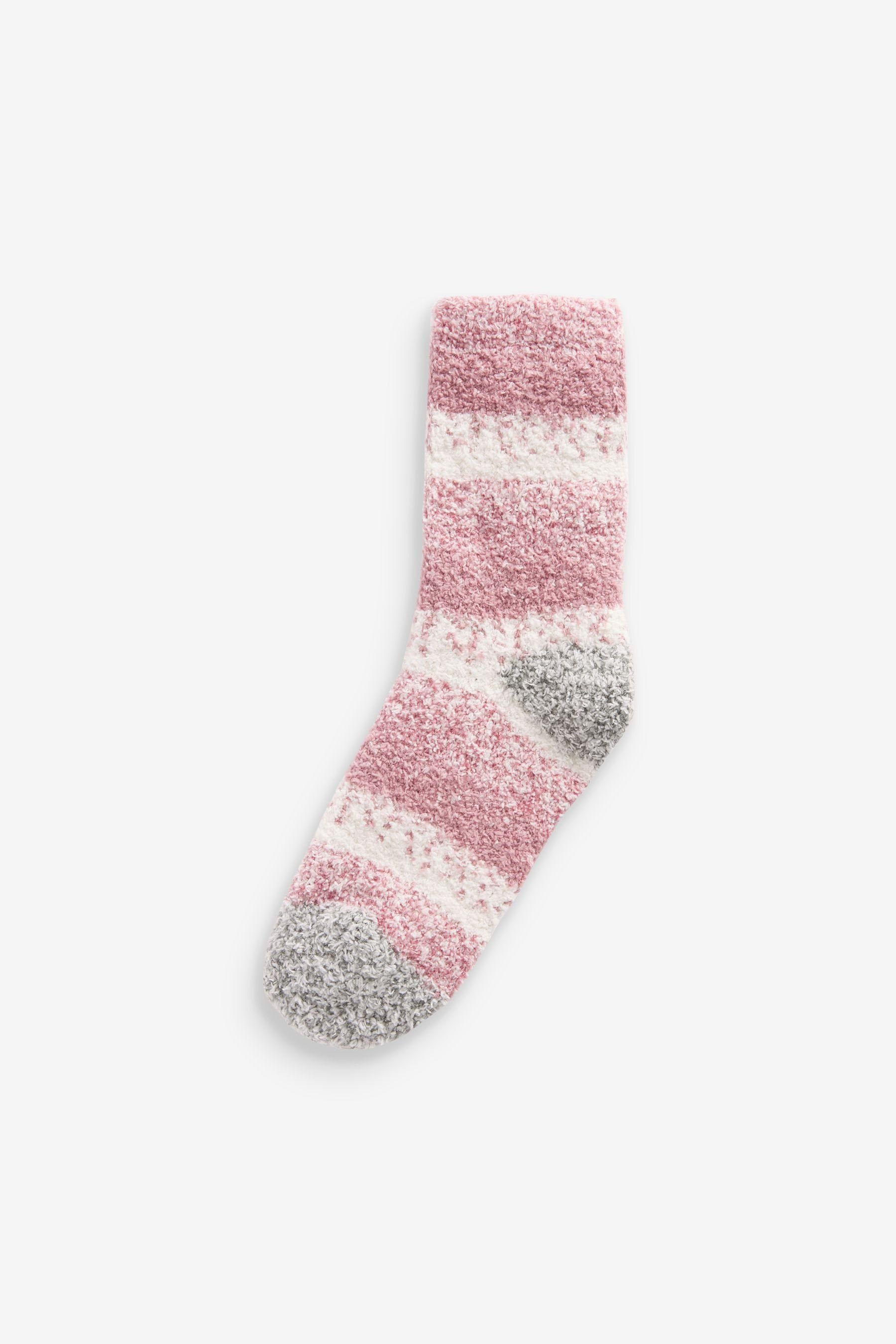 Next Socken, 4er-Pack Kuschelige Haussocken Pink/Grey (4-Paar)