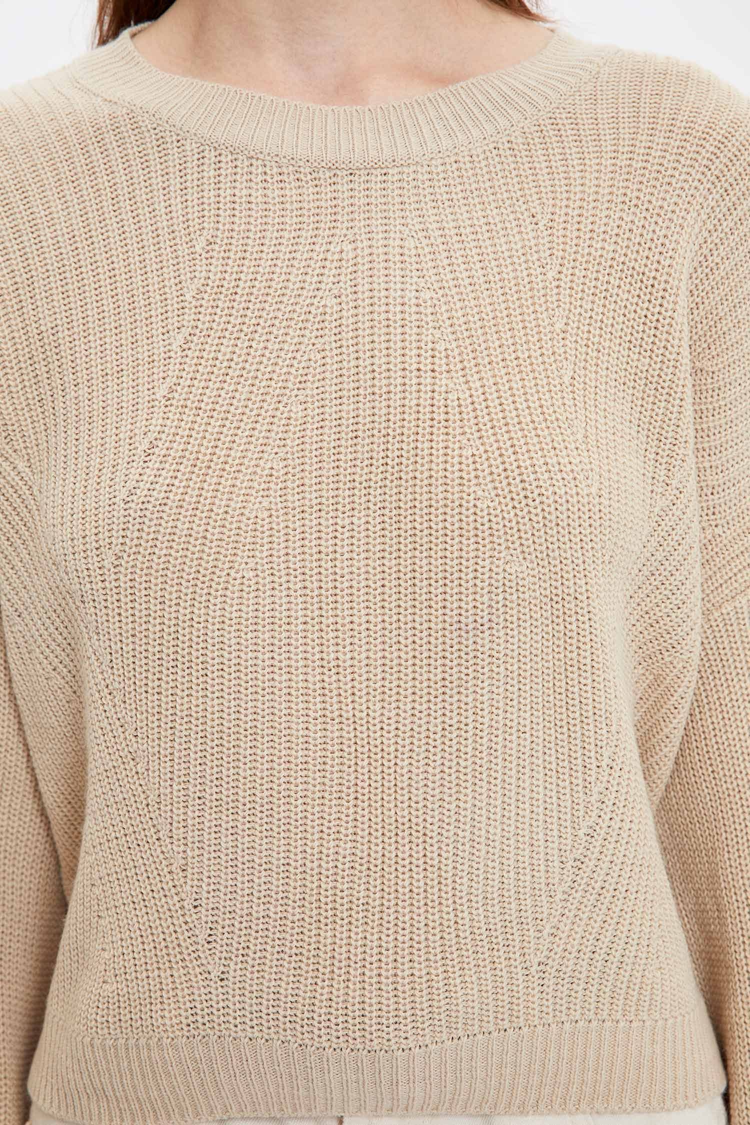 Strickpullover Strickpullover Beige DeFacto REGULAR Damen FIT