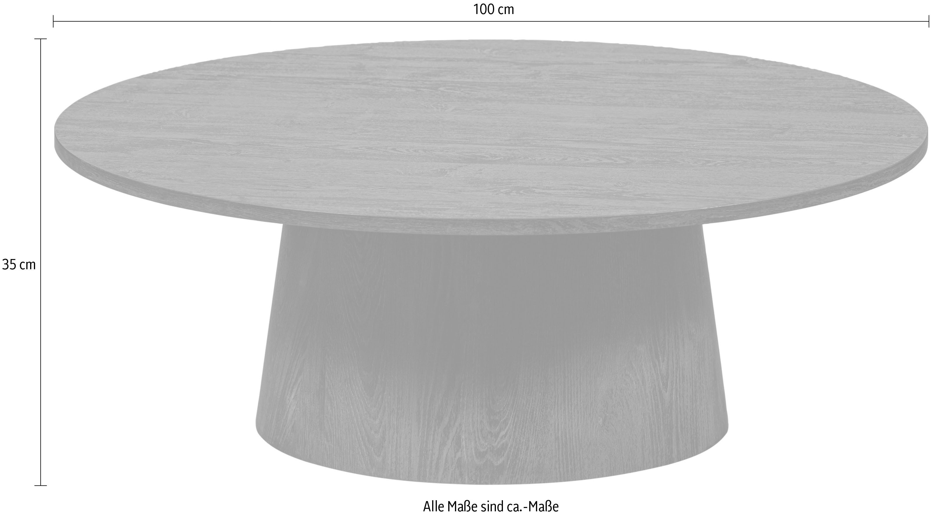 WOOOD Couchtisch "Venlo", runde Form, belastbar bis 25 kg, H 35 cm x Ø 100 günstig online kaufen