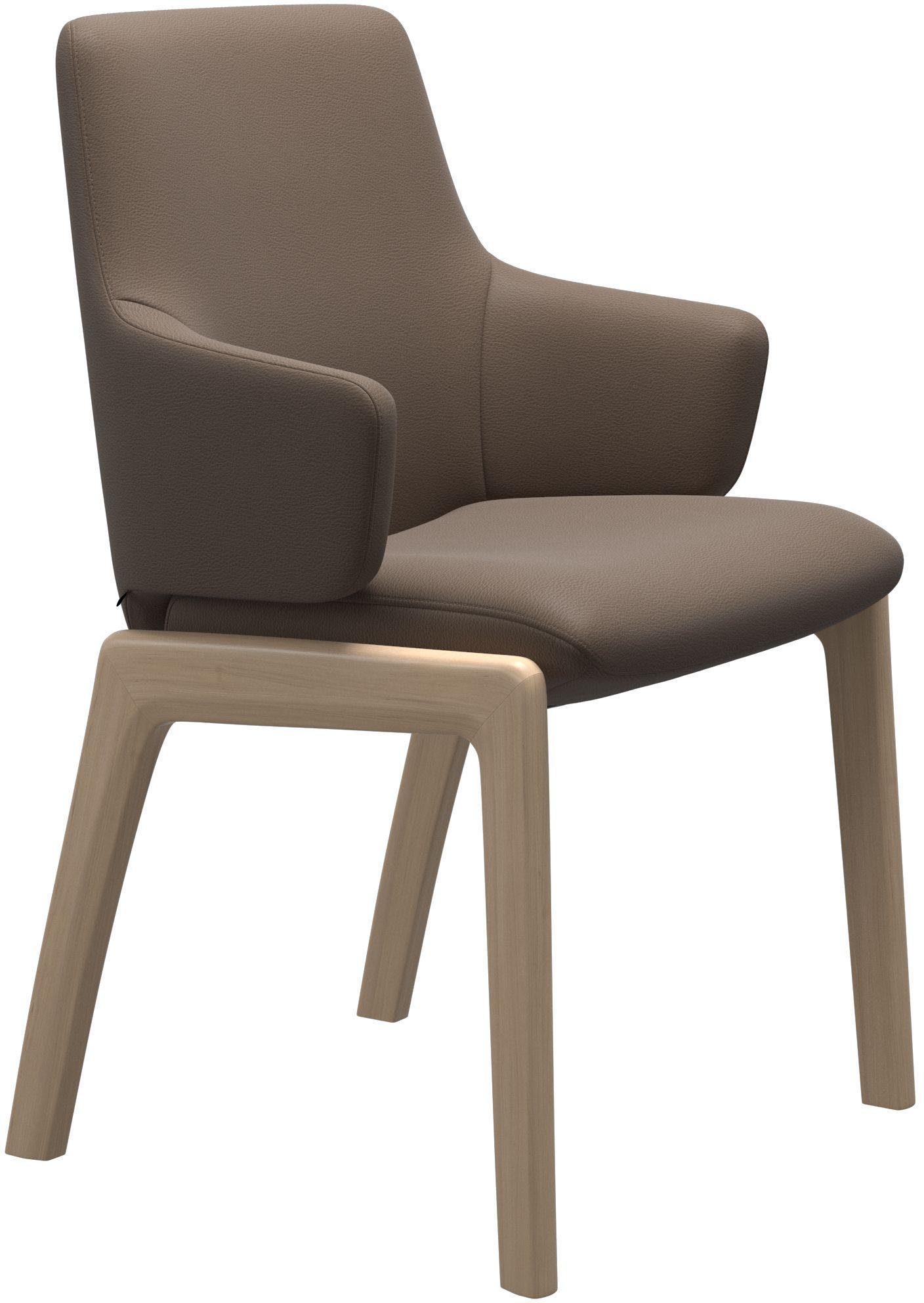 Stressless® Polsterstuhl Laurel, Low Back mit Armlehne, Größe L, mit abgerundeten Beinen in Eiche natur