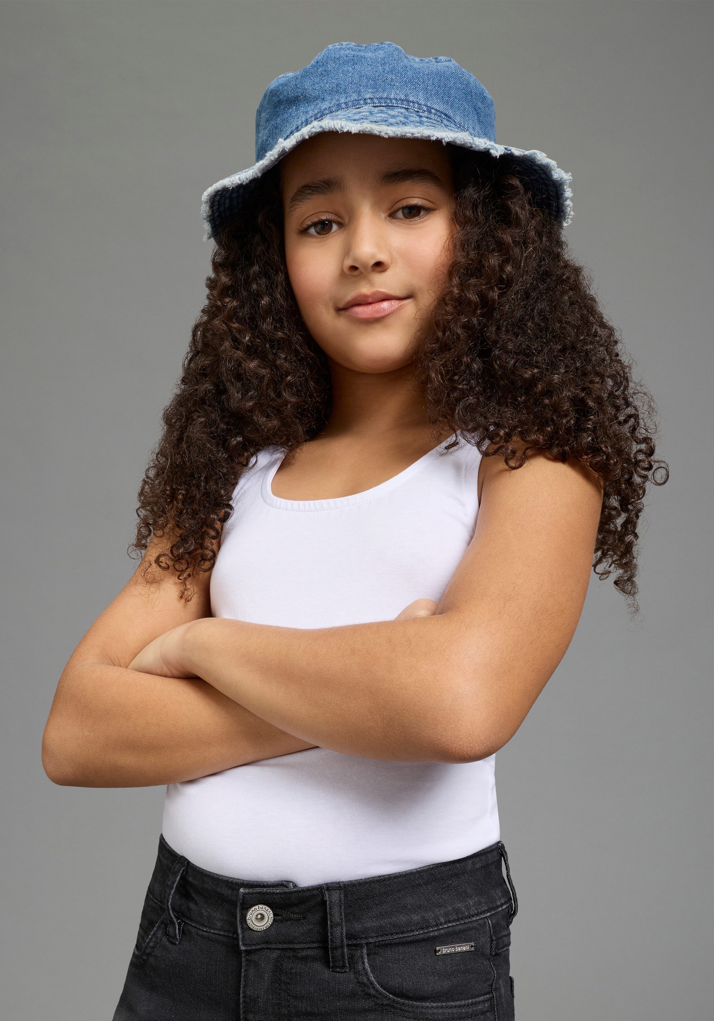 Bruno Banani T-Shirt 2er Pack Tank Tops, modische Basics für Mädchen (Packung, 2-tlg., 2) ohne Ärmel, Basic Passform, unifarben, aus Baumwolle und Elasthan