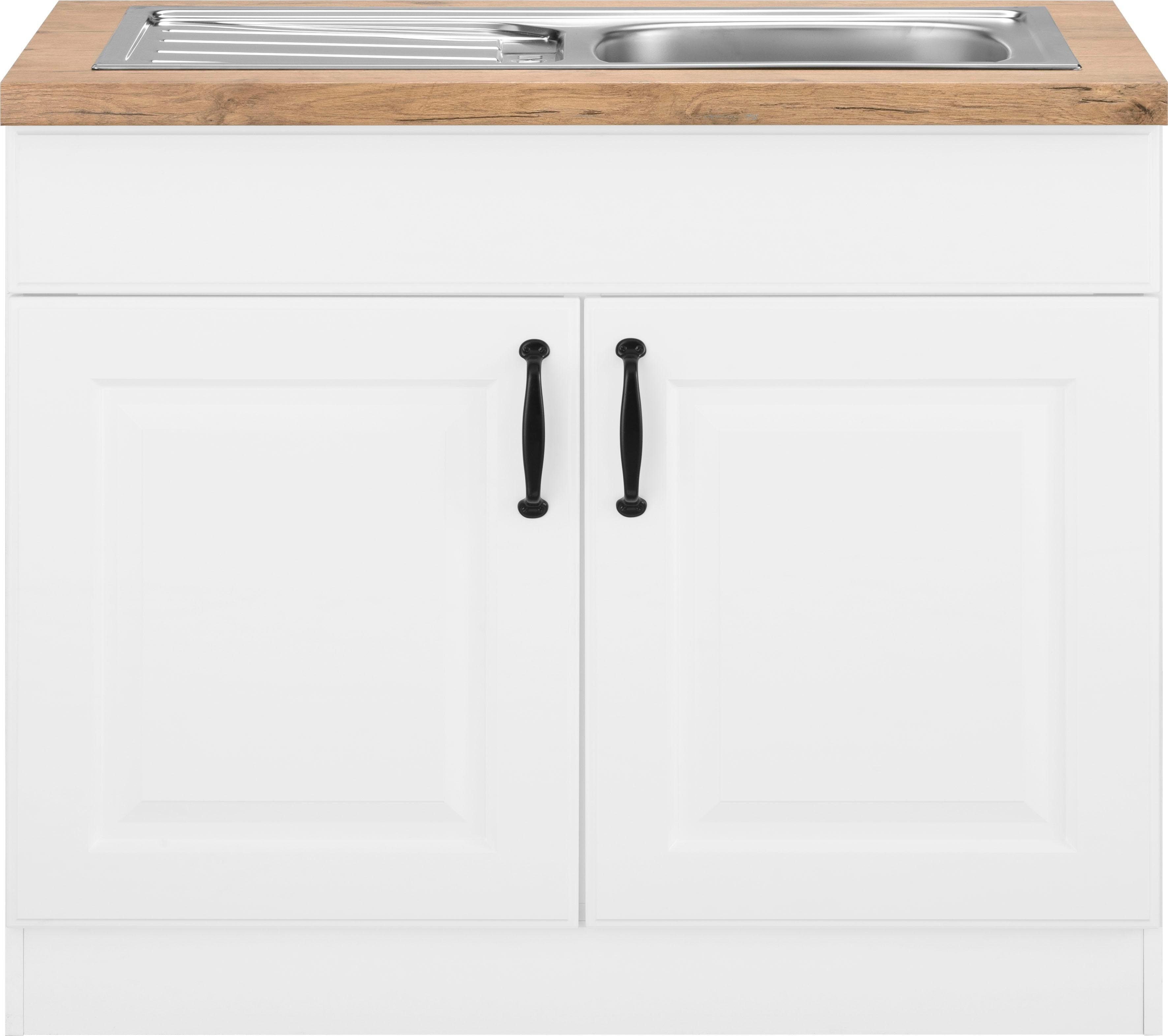 wiho Küchen Spülenschrank Erla 100 cm breit mit Kassettenfront – Bild 2 von 5