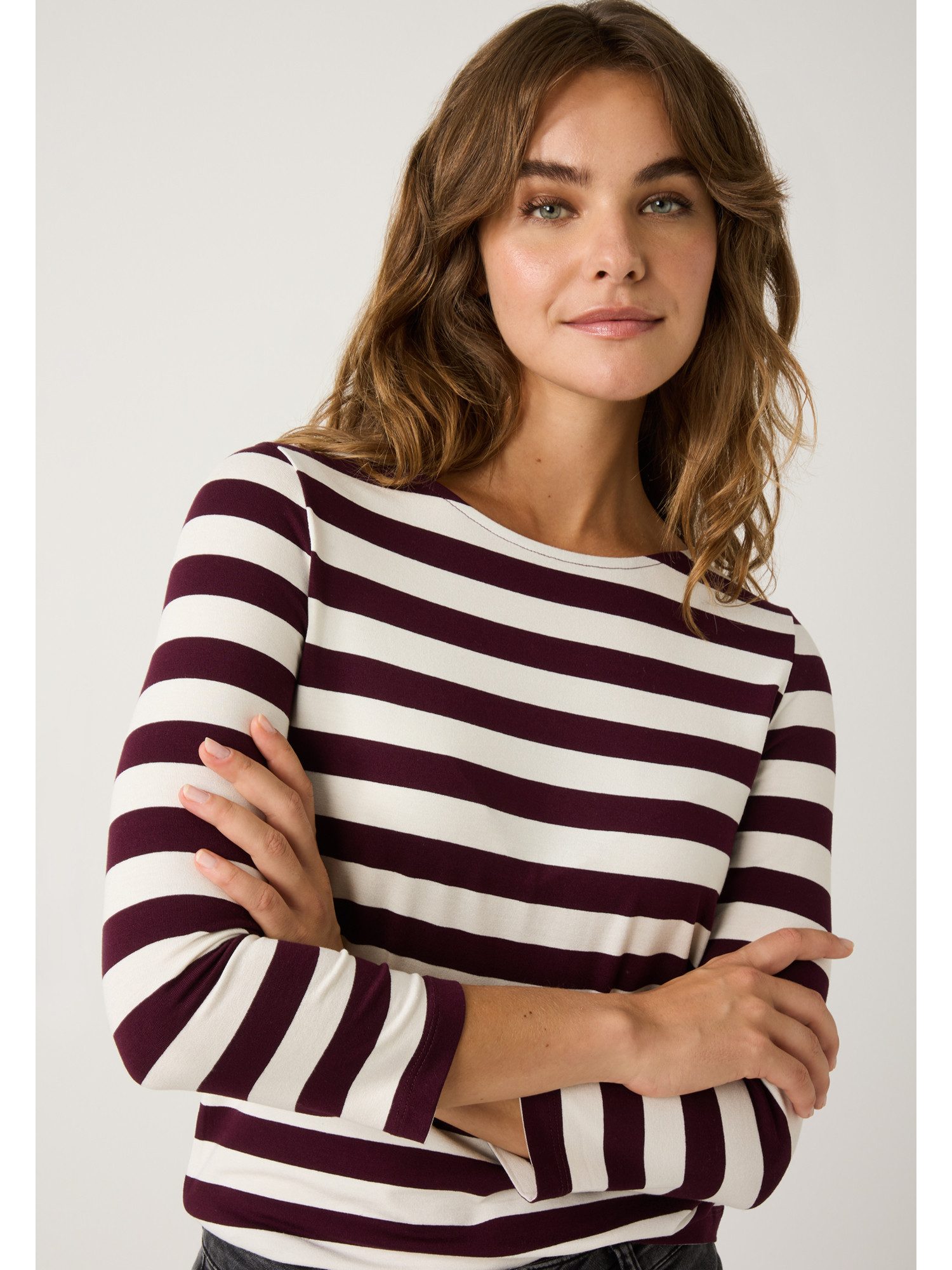 MORE&MORE 3/4-Arm-Shirt Streifenshirt Viskosejersey günstig online kaufen