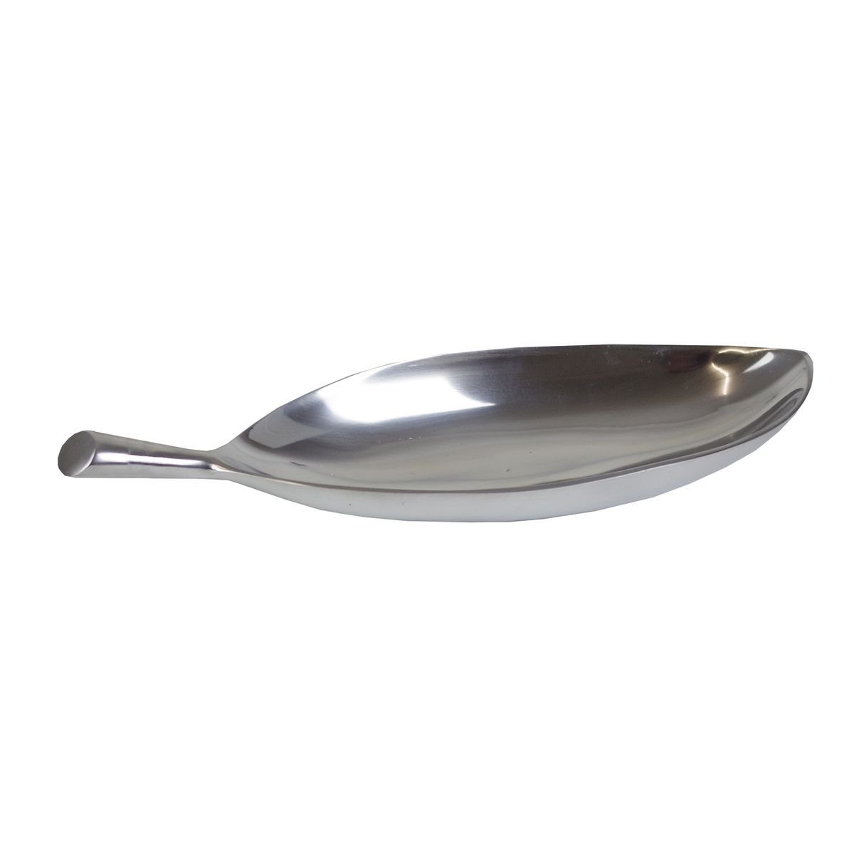 Casablanca Dekoobjekt Deko Schale Leaf Aluminium poliert oval 36 x 13 x 5,5 cm Dekoschale, von Hand poliert