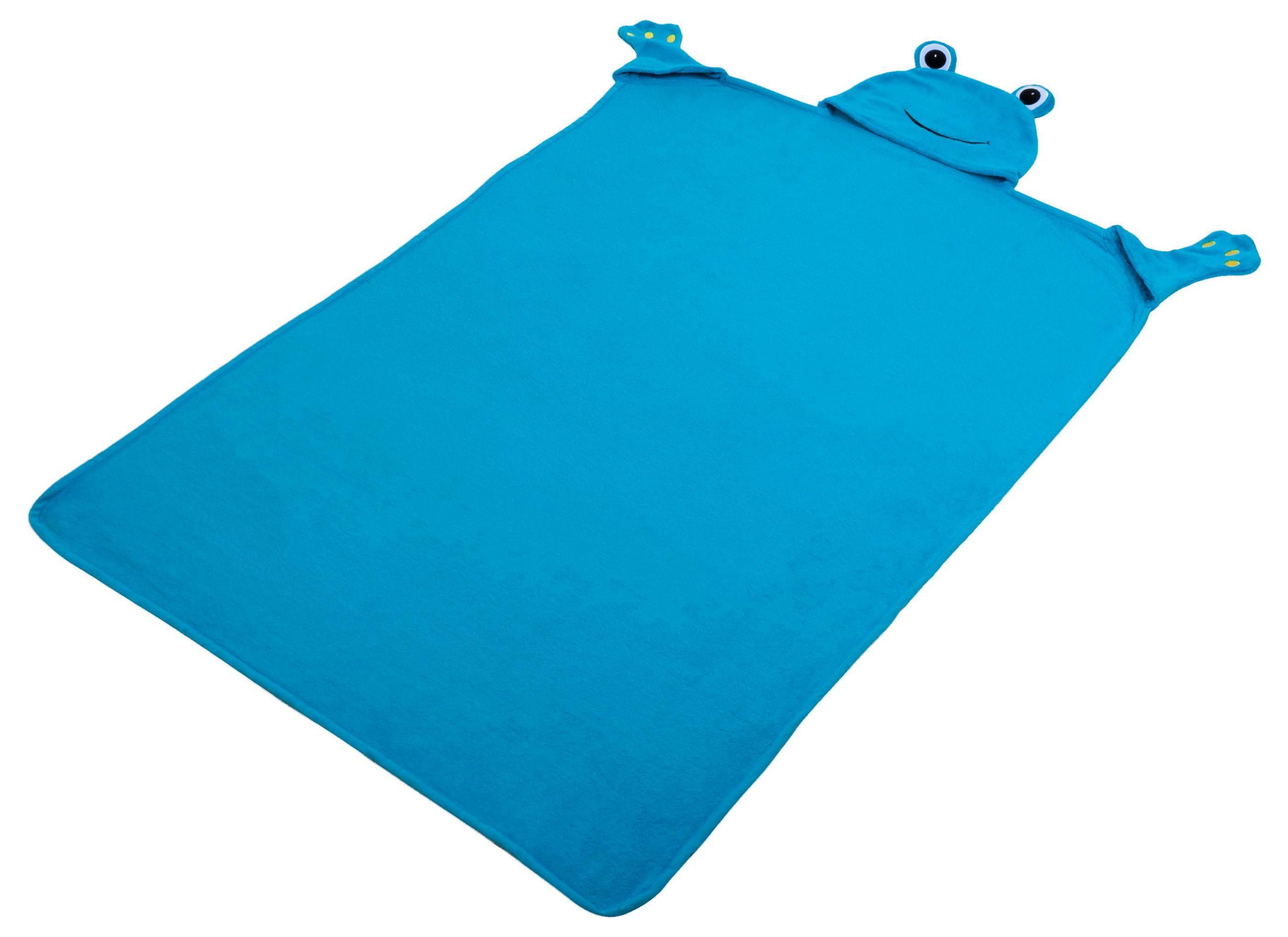WALSER Autokindersitz Kuscheldecke für Kinder Froggy blau 130 x 100 cm, ab: ab 4 Jahre, bis: - 10 Jahren, (1 Stück, 1-tlg)